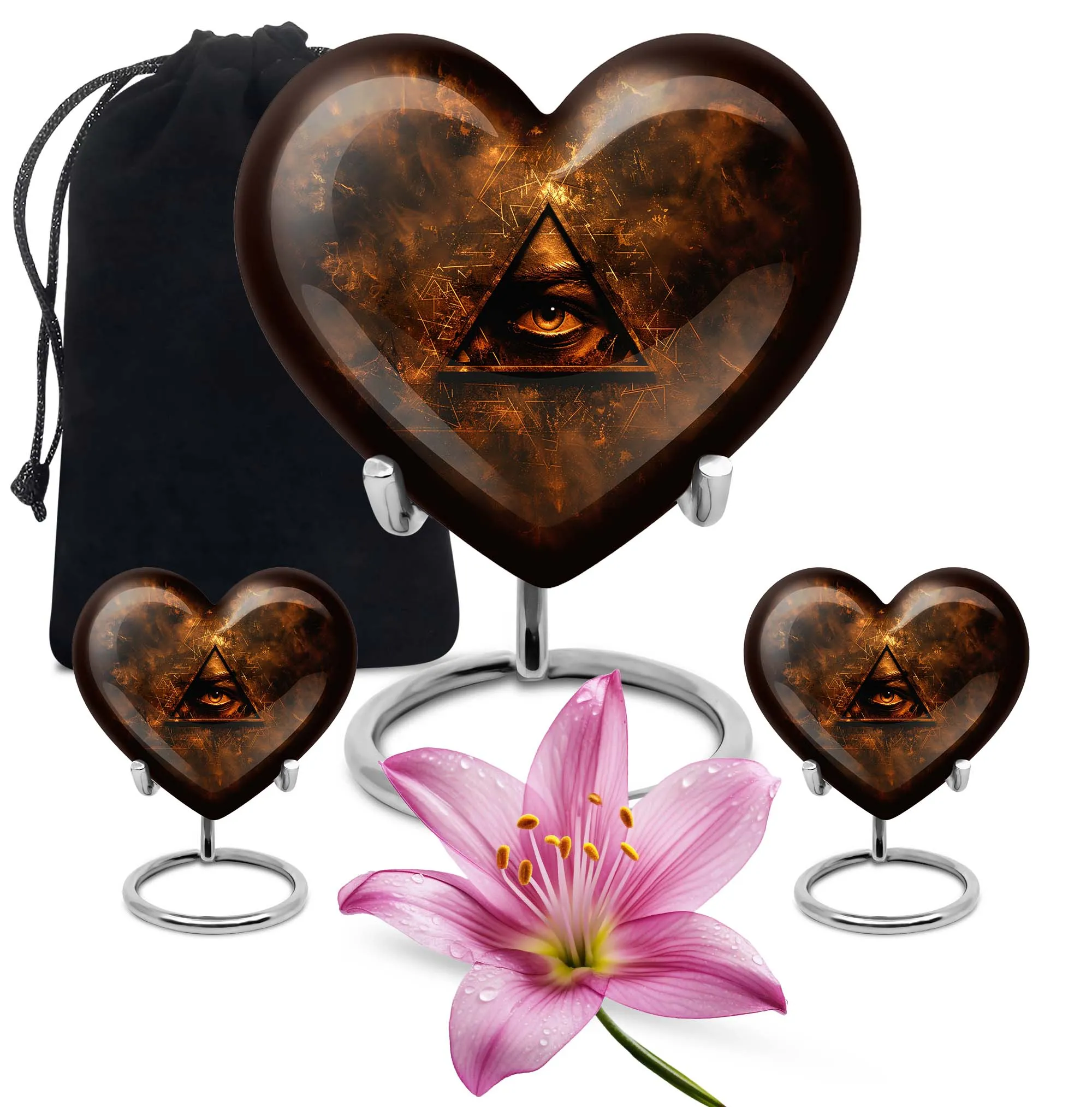 Catholic Heart Memory Keeper: Memorial Urn Shaped in Tender Care