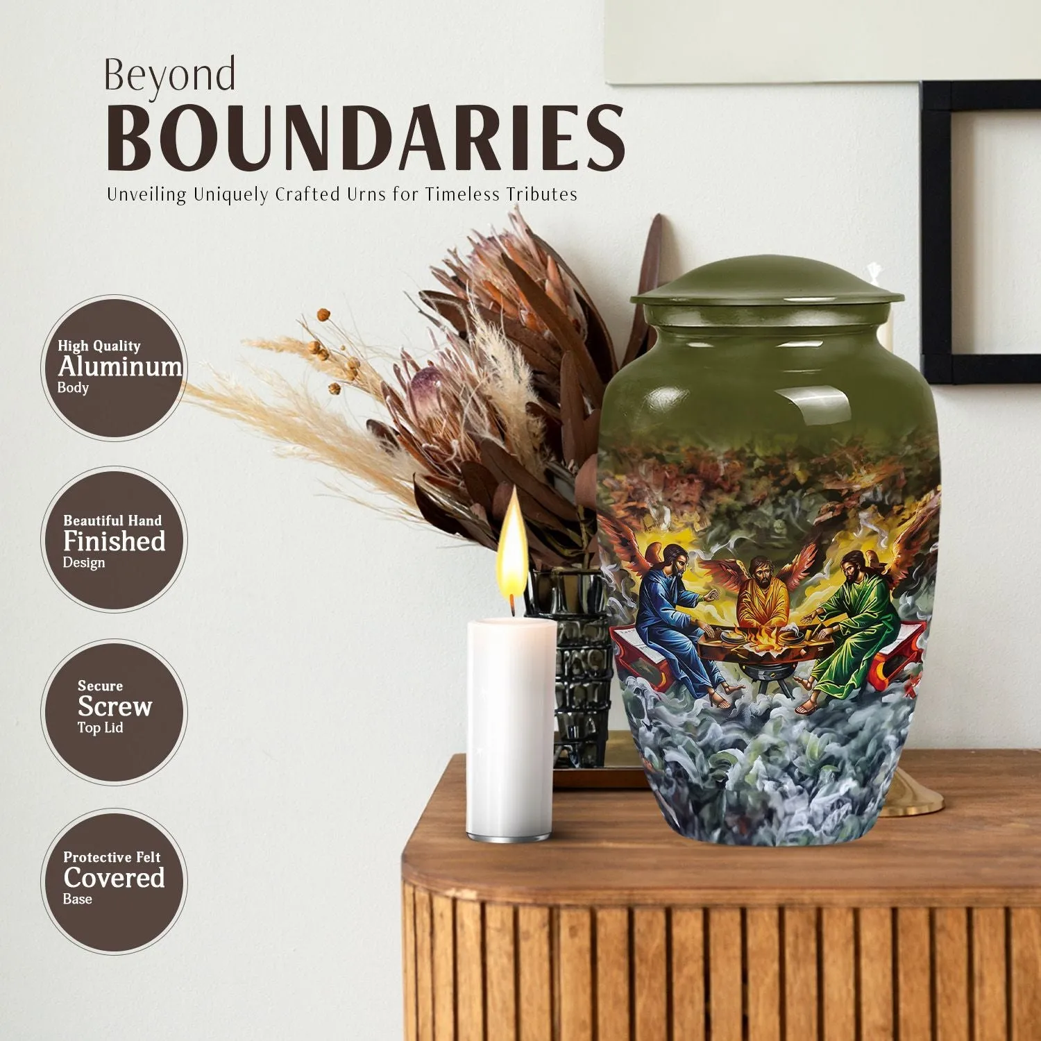 Catholic Urn - Engraveable Cremation Urn for Cherished Memorials