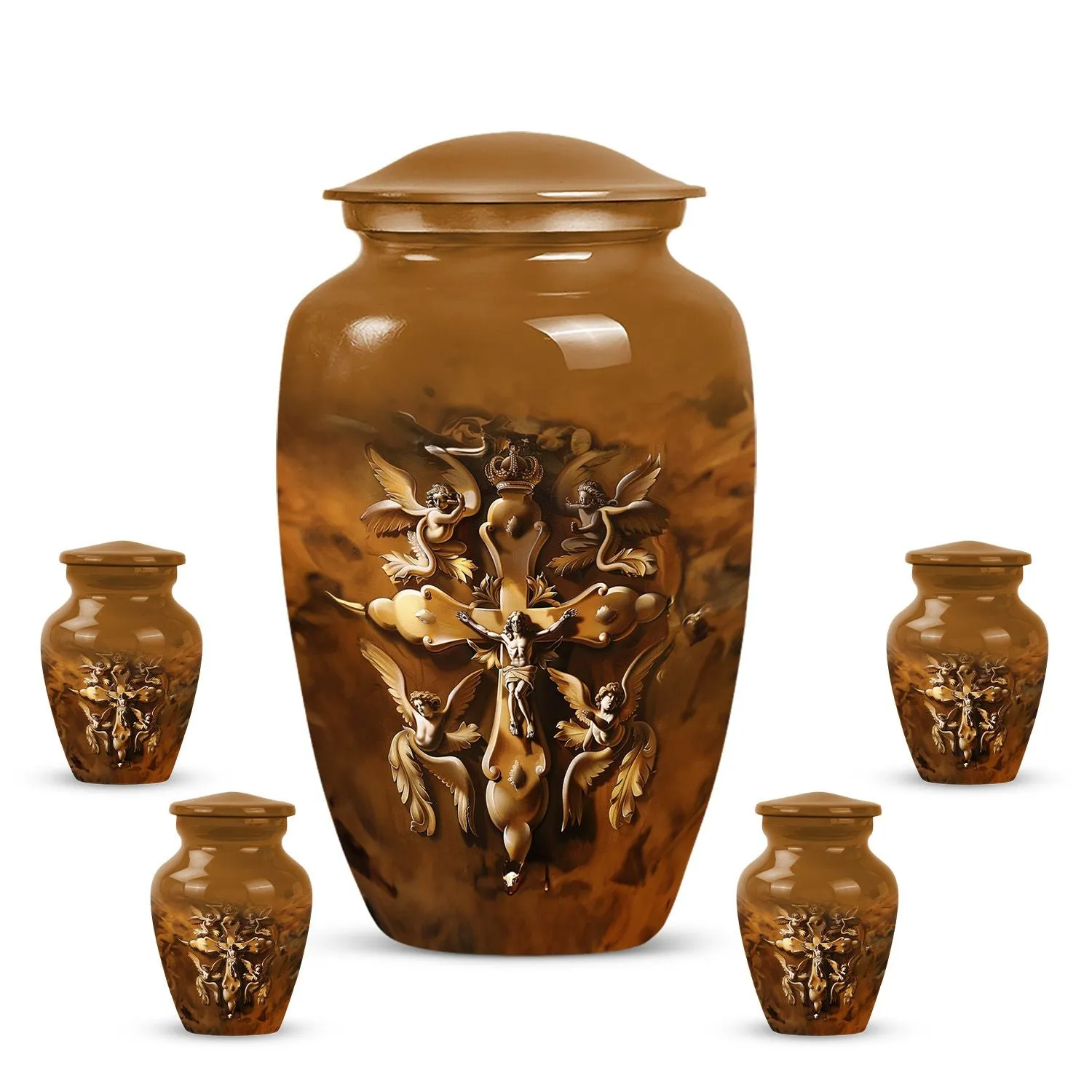 Catholic Urn for Ashes - Miniature Keepsake Urn For Human Ashes