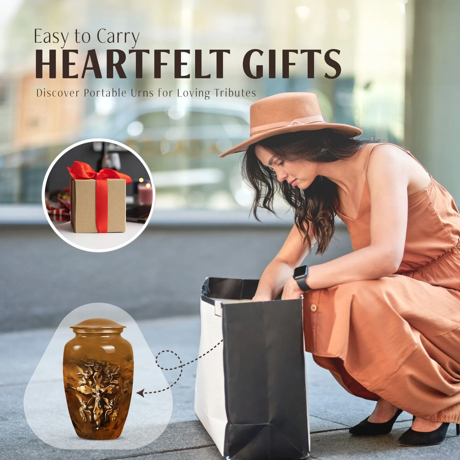 Catholic Urn for Ashes - Miniature Keepsake Urn For Human Ashes
