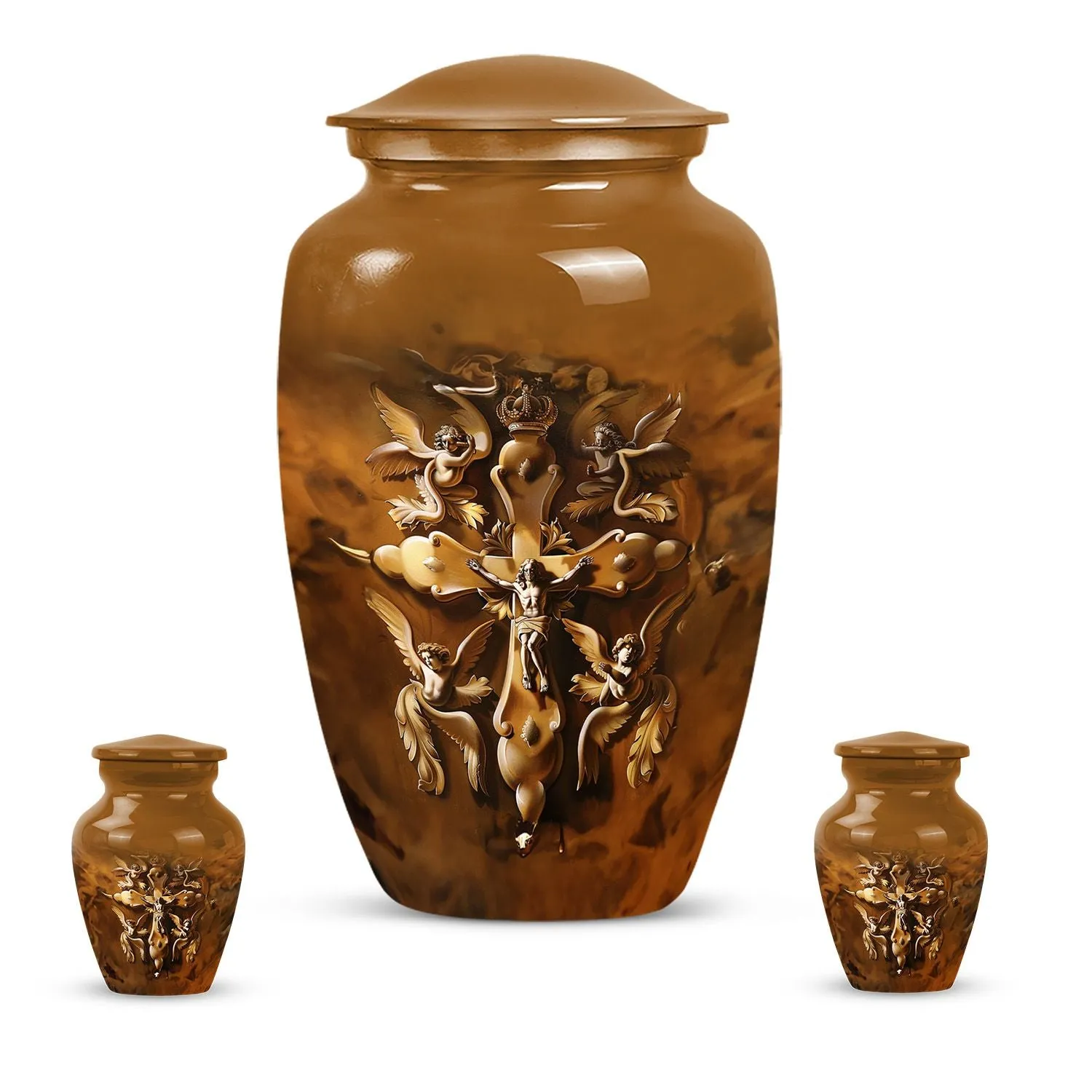 Catholic Urn for Ashes - Miniature Keepsake Urn For Human Ashes