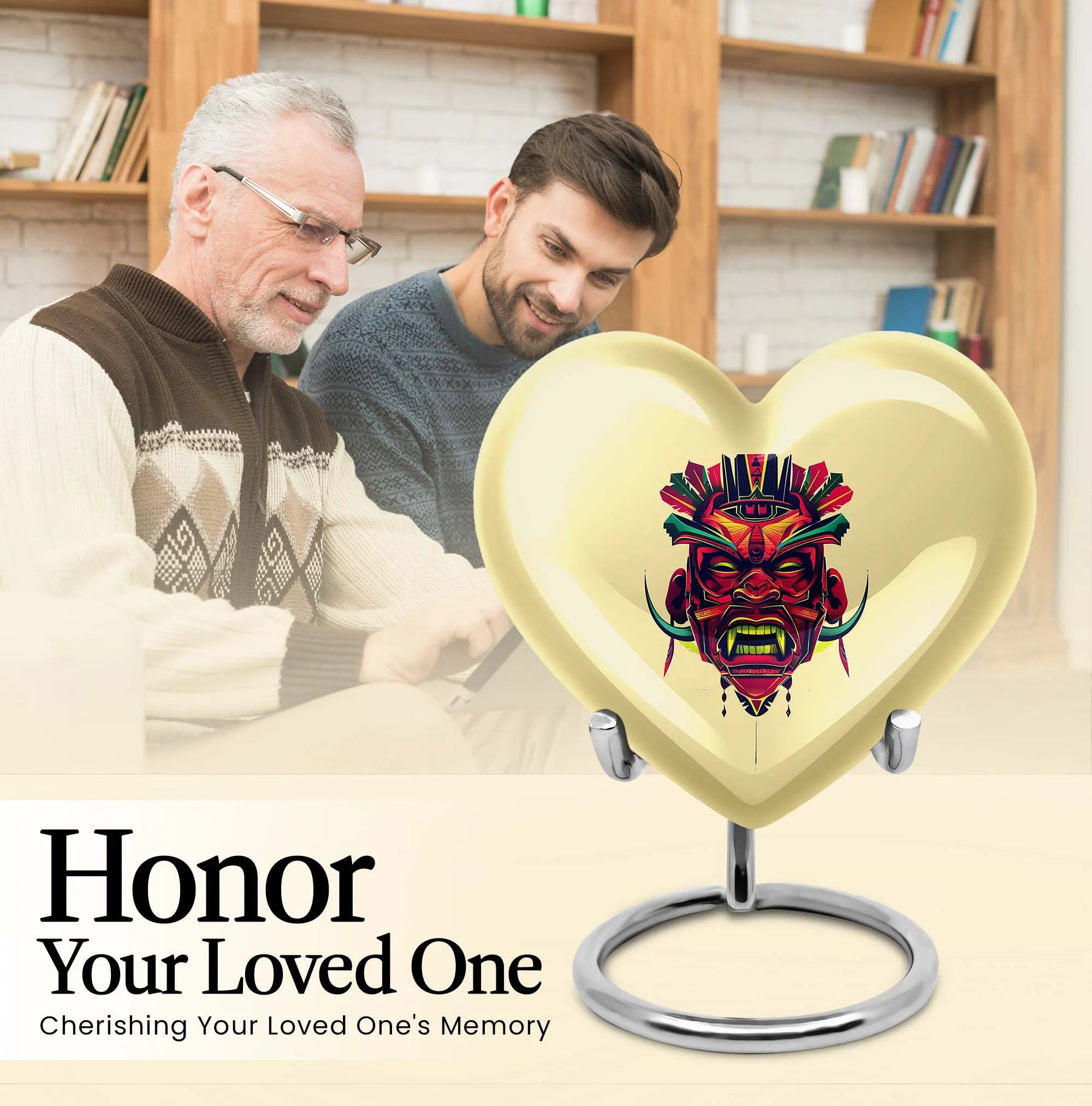 Cherished Native American Inspired Cremation Dad Urn, A Symbolic