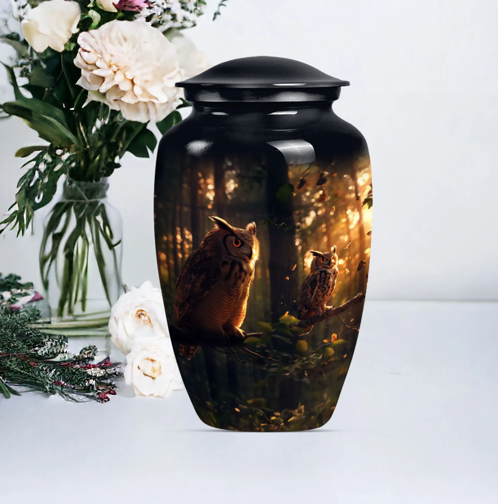 Cherished Passage: Owl-Themed Cremation Urn for Eternal Memories