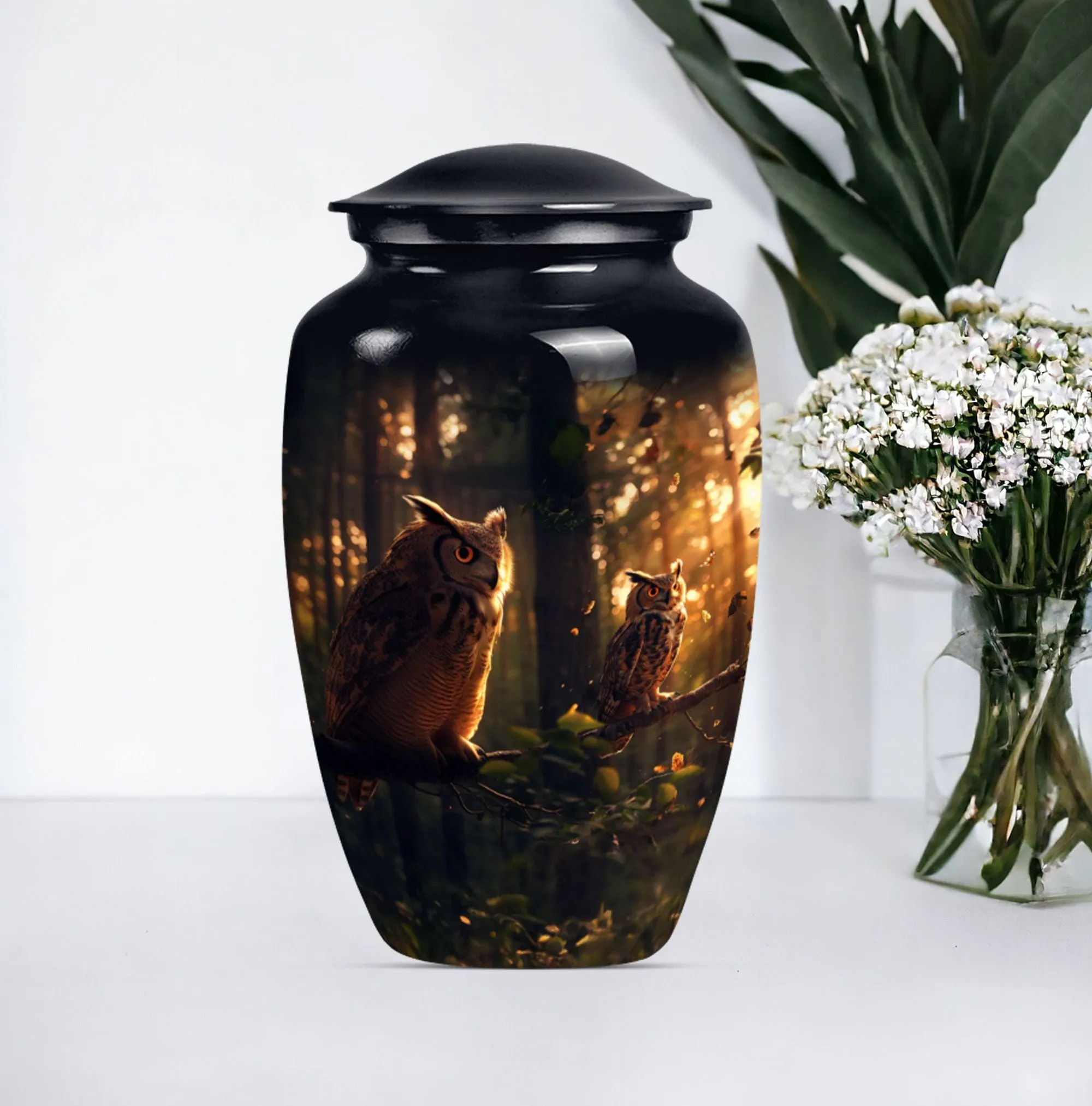 Cherished Passage: Owl-Themed Cremation Urn for Eternal Memories