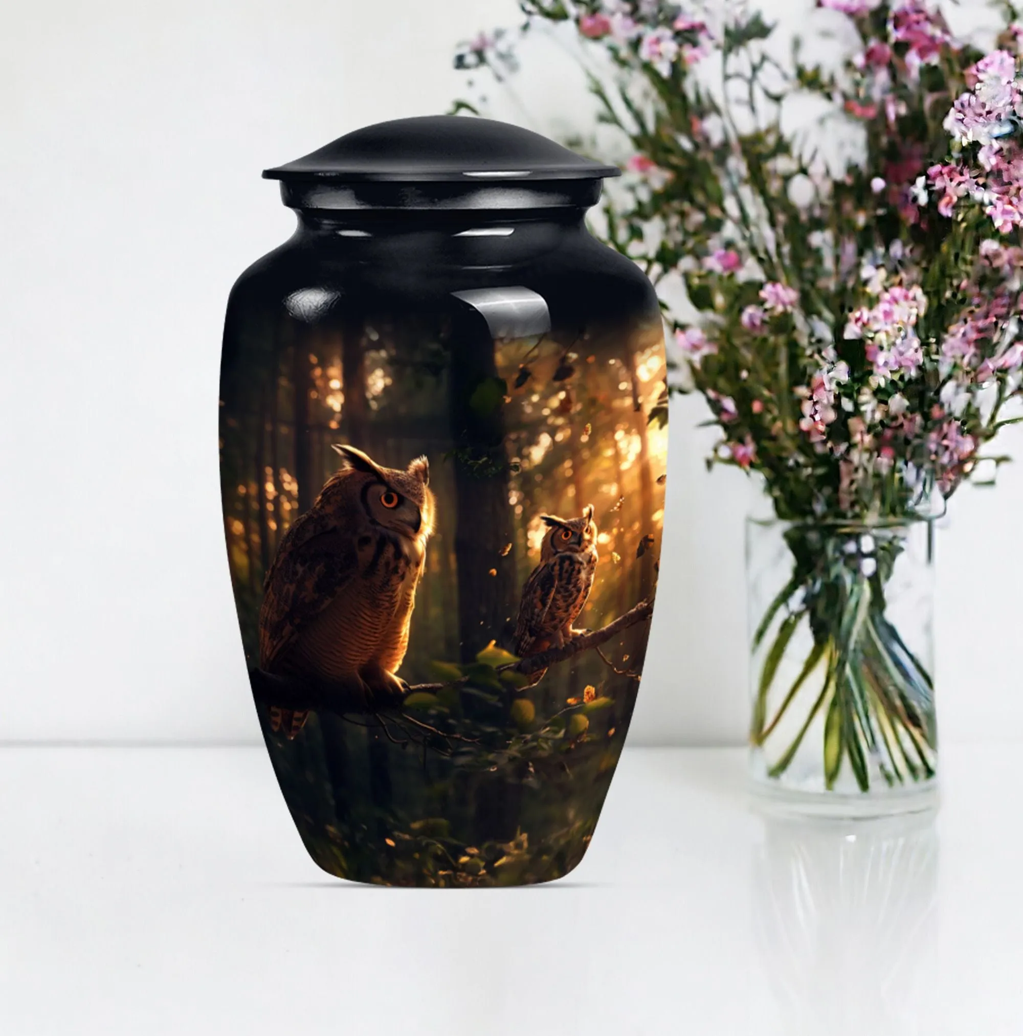 Cherished Passage: Owl-Themed Cremation Urn for Eternal Memories