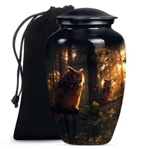 Cherished Passage: Owl-Themed Cremation Urn for Eternal Memories