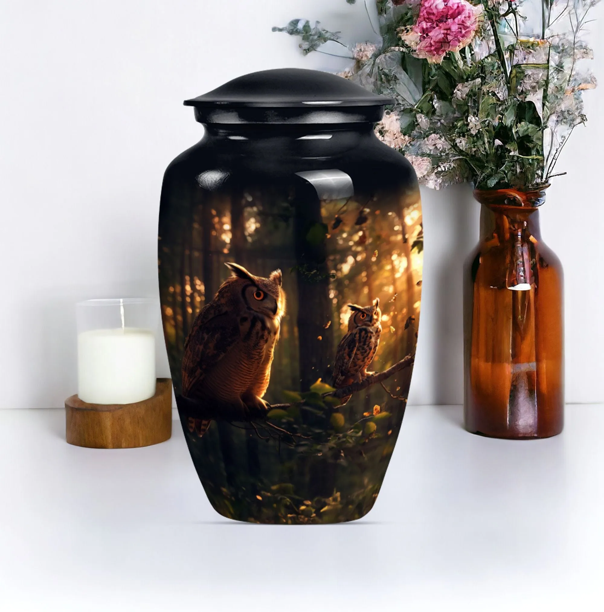Cherished Passage: Owl-Themed Cremation Urn for Eternal Memories