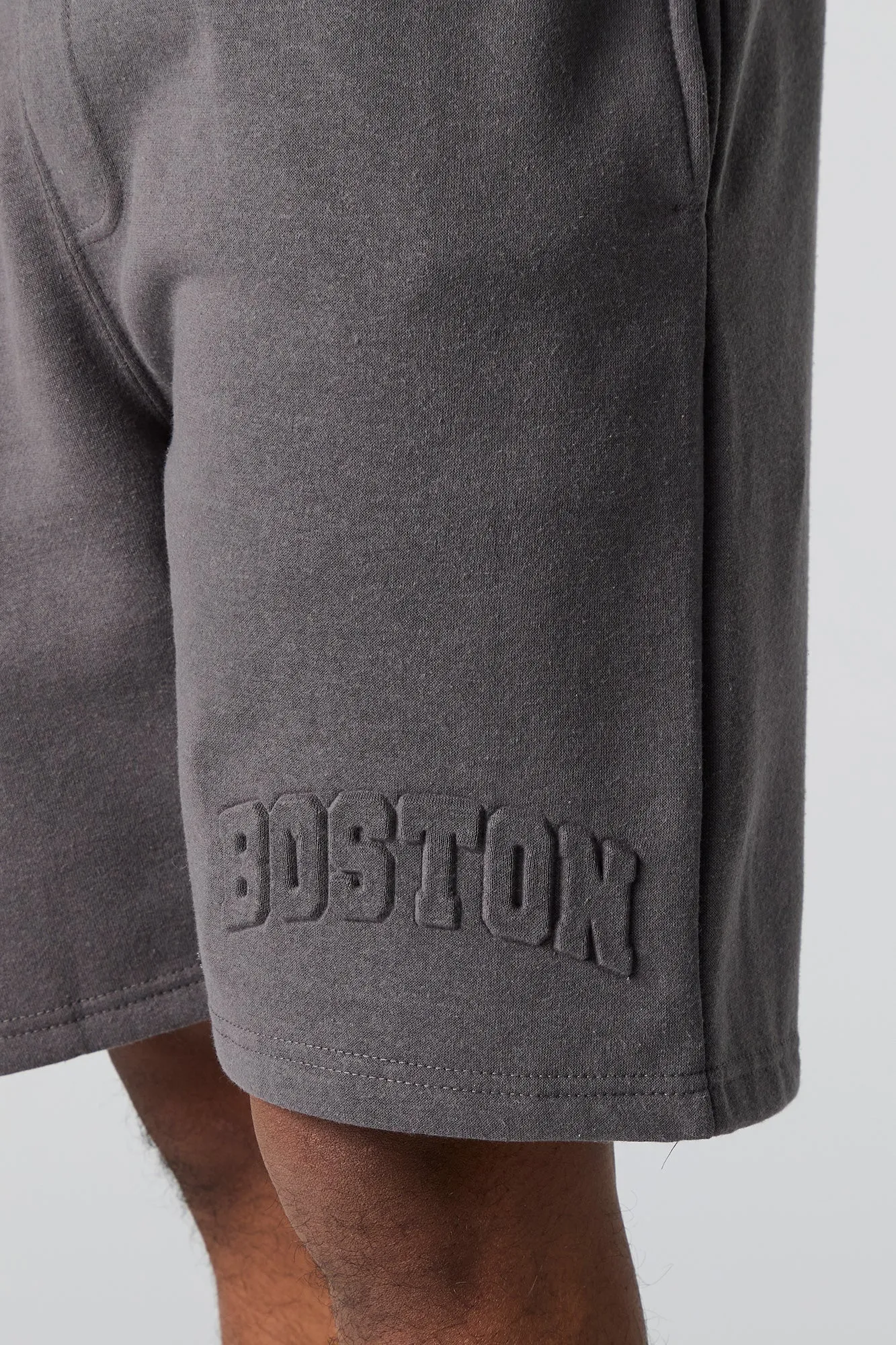 City Embossed Fleece Short
