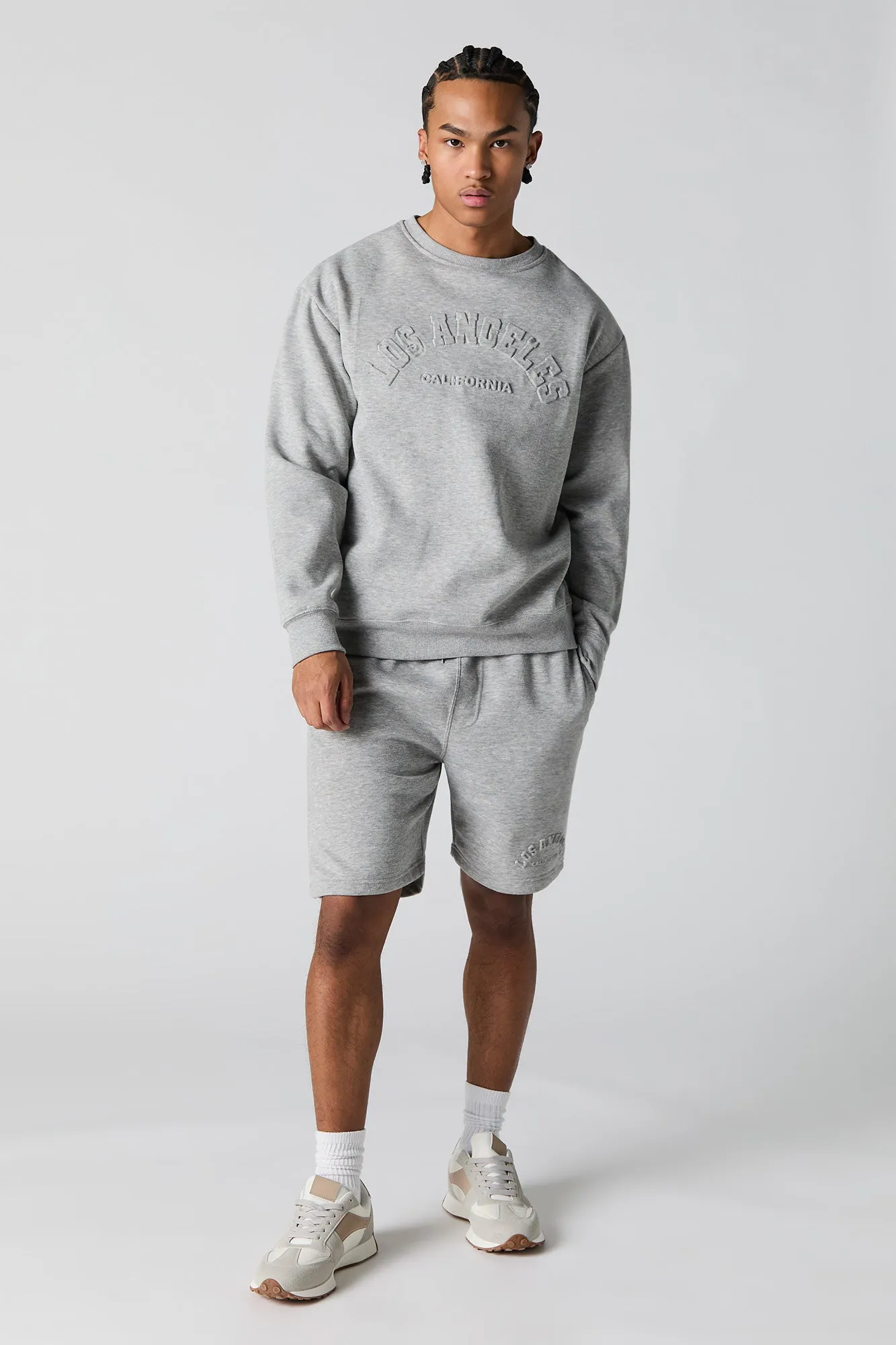 City Embossed Fleece Short
