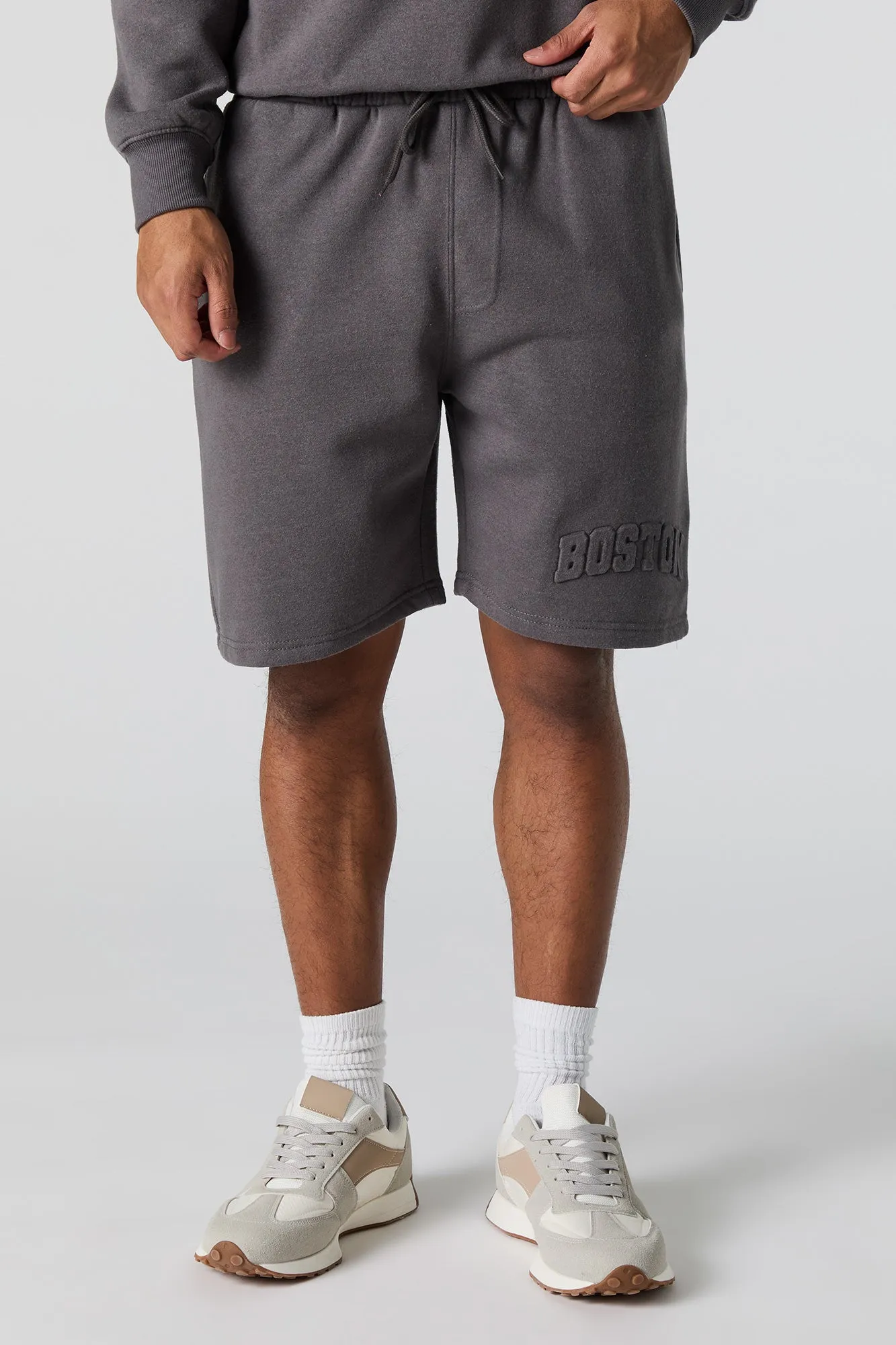 City Embossed Fleece Short