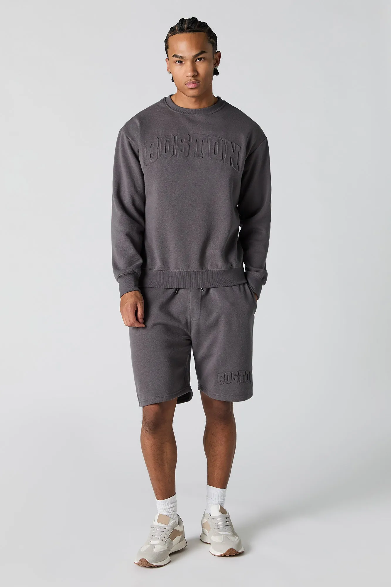 City Embossed Fleece Short