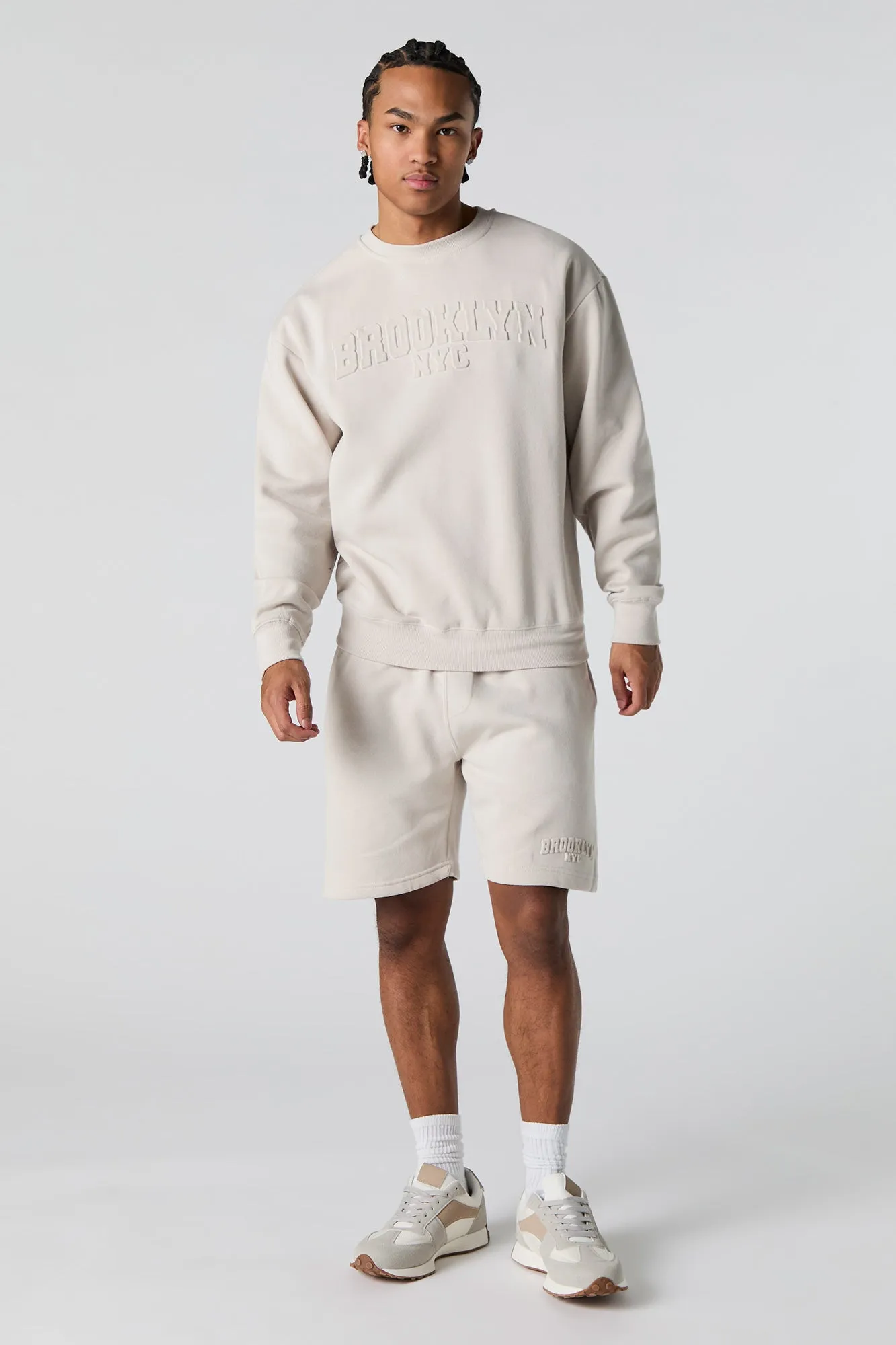 City Embossed Fleece Short