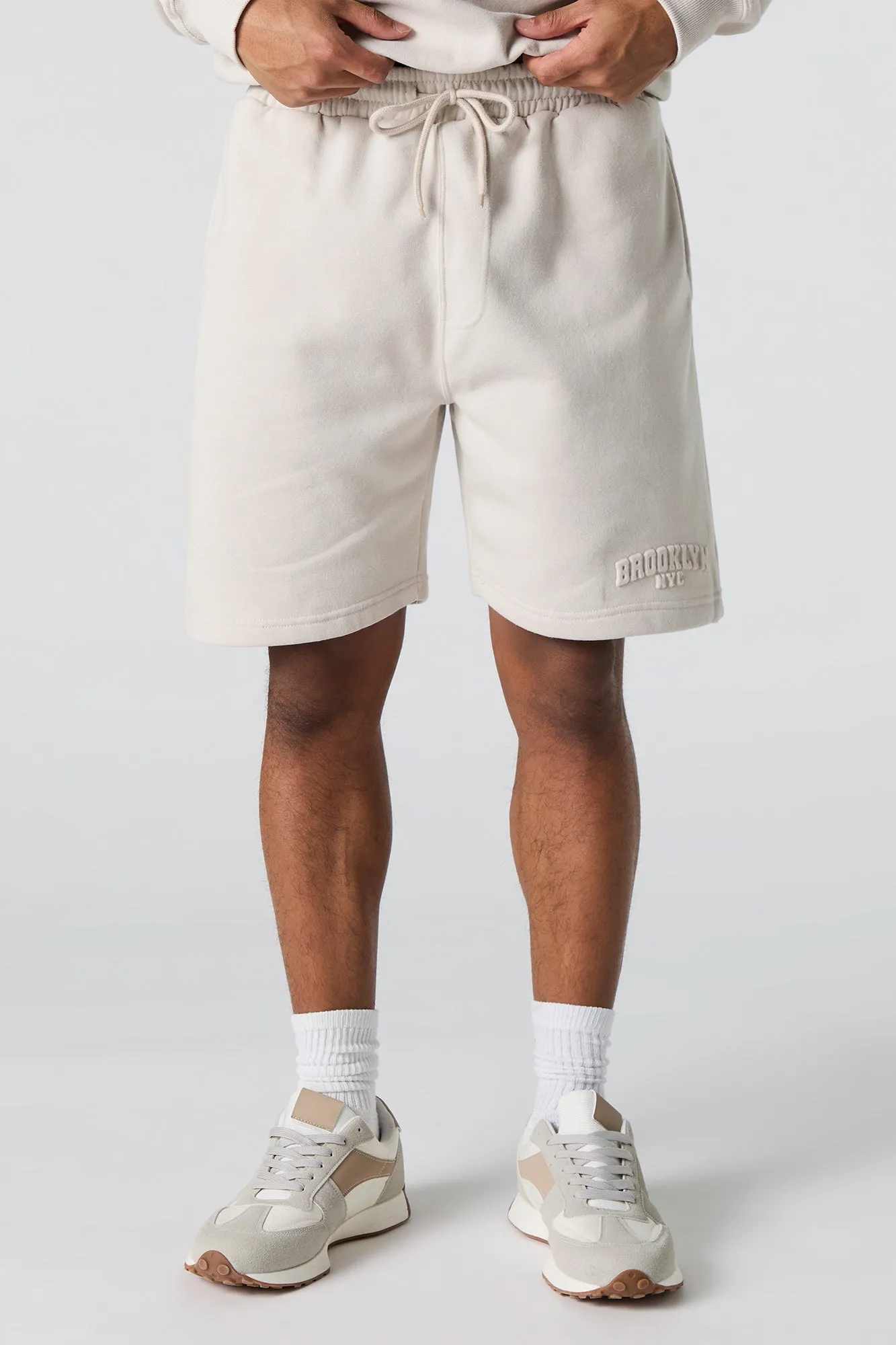 City Embossed Fleece Short