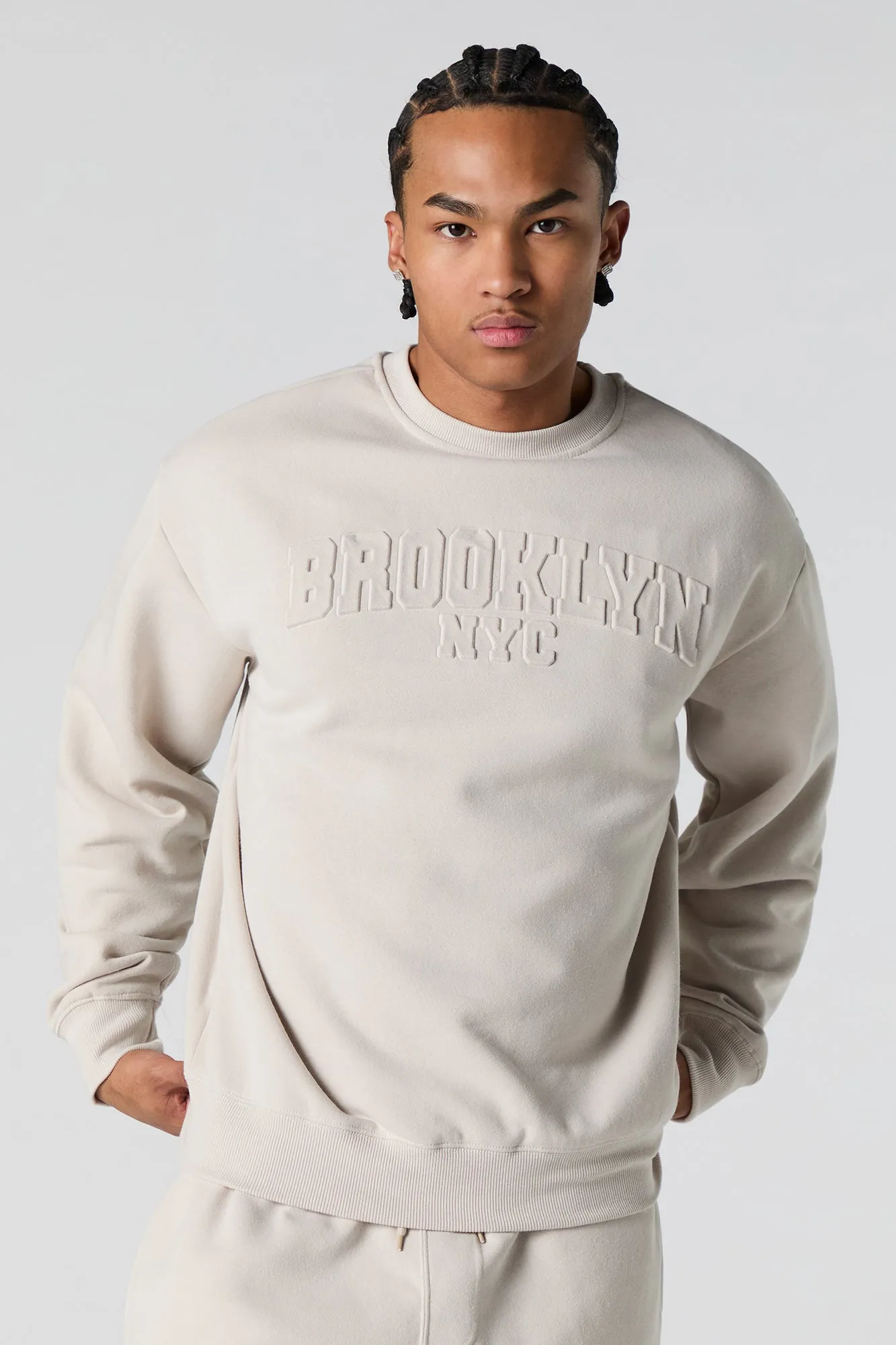 City Embossed Fleece Sweatshirt