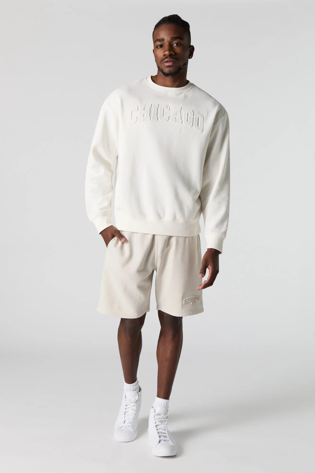 City Embossed Fleece Sweatshirt