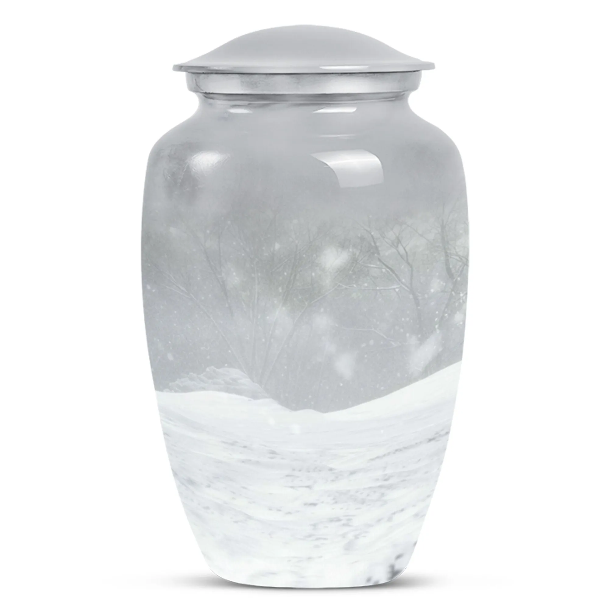Classic Abstract Mountain Winter Urn: A Unique Cremation Memorial