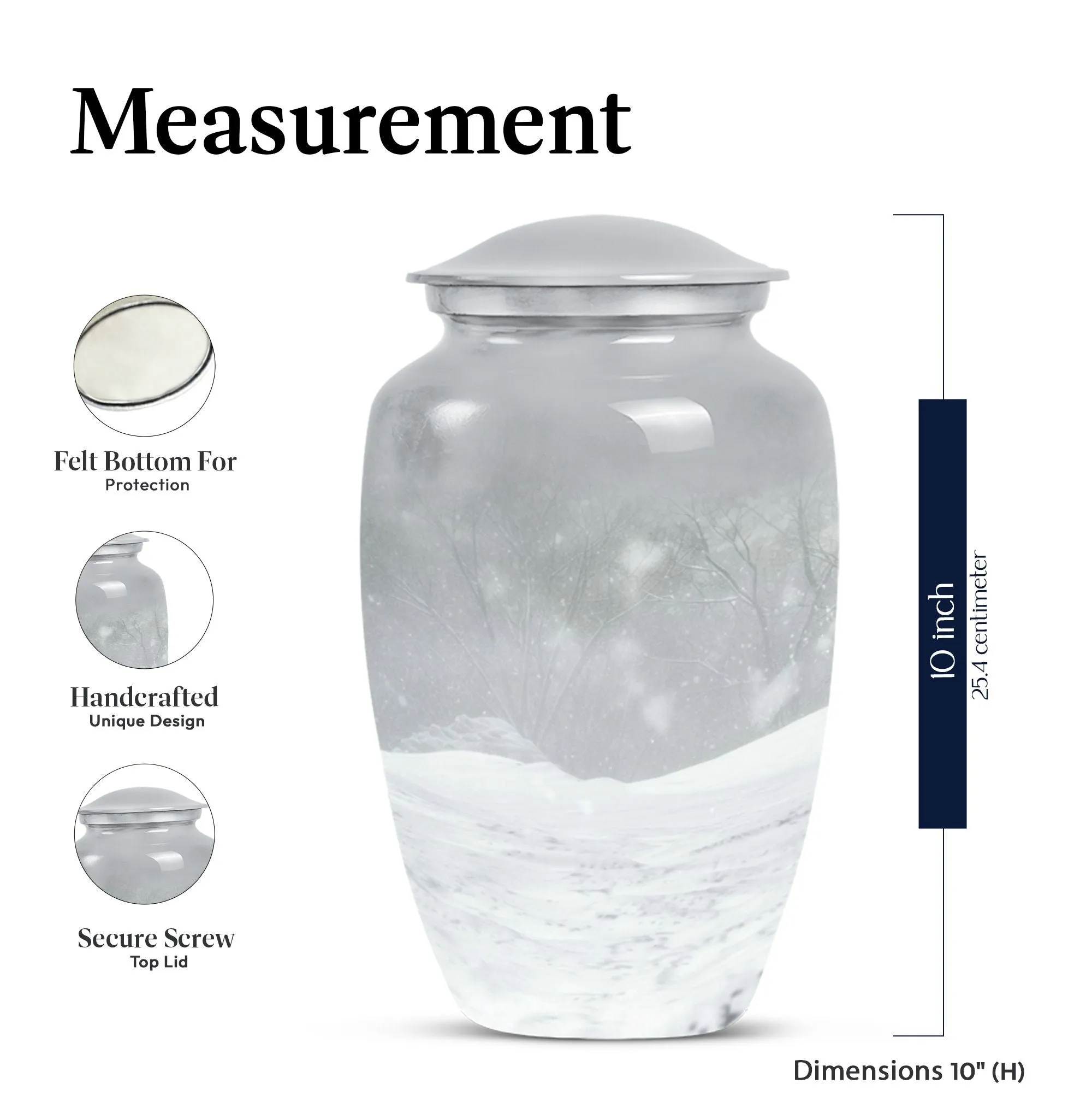 Classic Abstract Mountain Winter Urn: A Unique Cremation Memorial