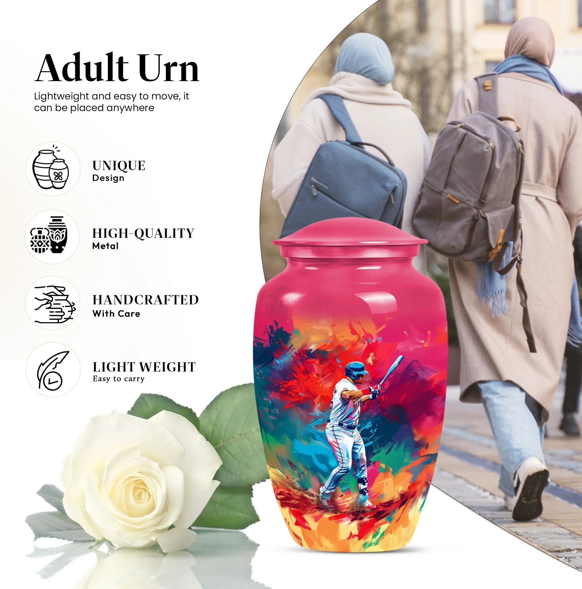 Classic Butterfly Baseball Urn: Cremation Accessory for Women
