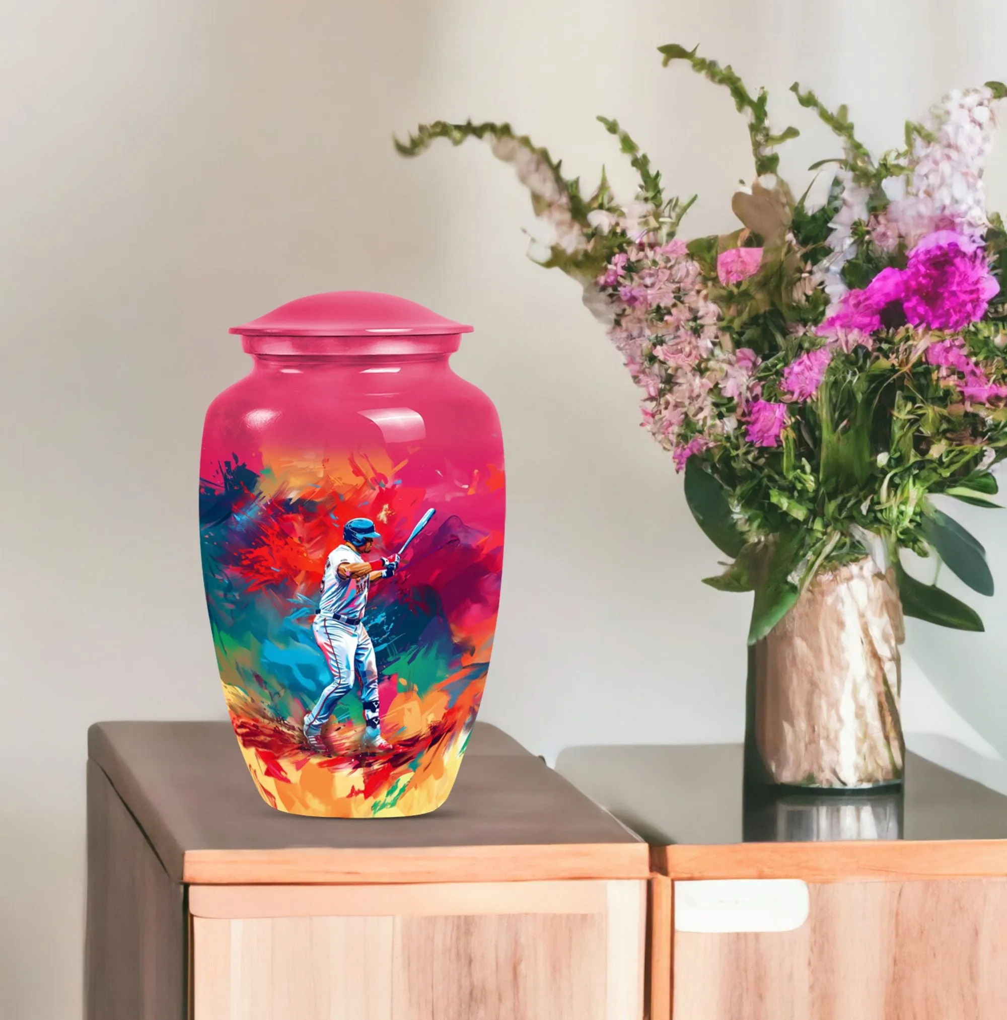 Classic Butterfly Baseball Urn: Cremation Accessory for Women