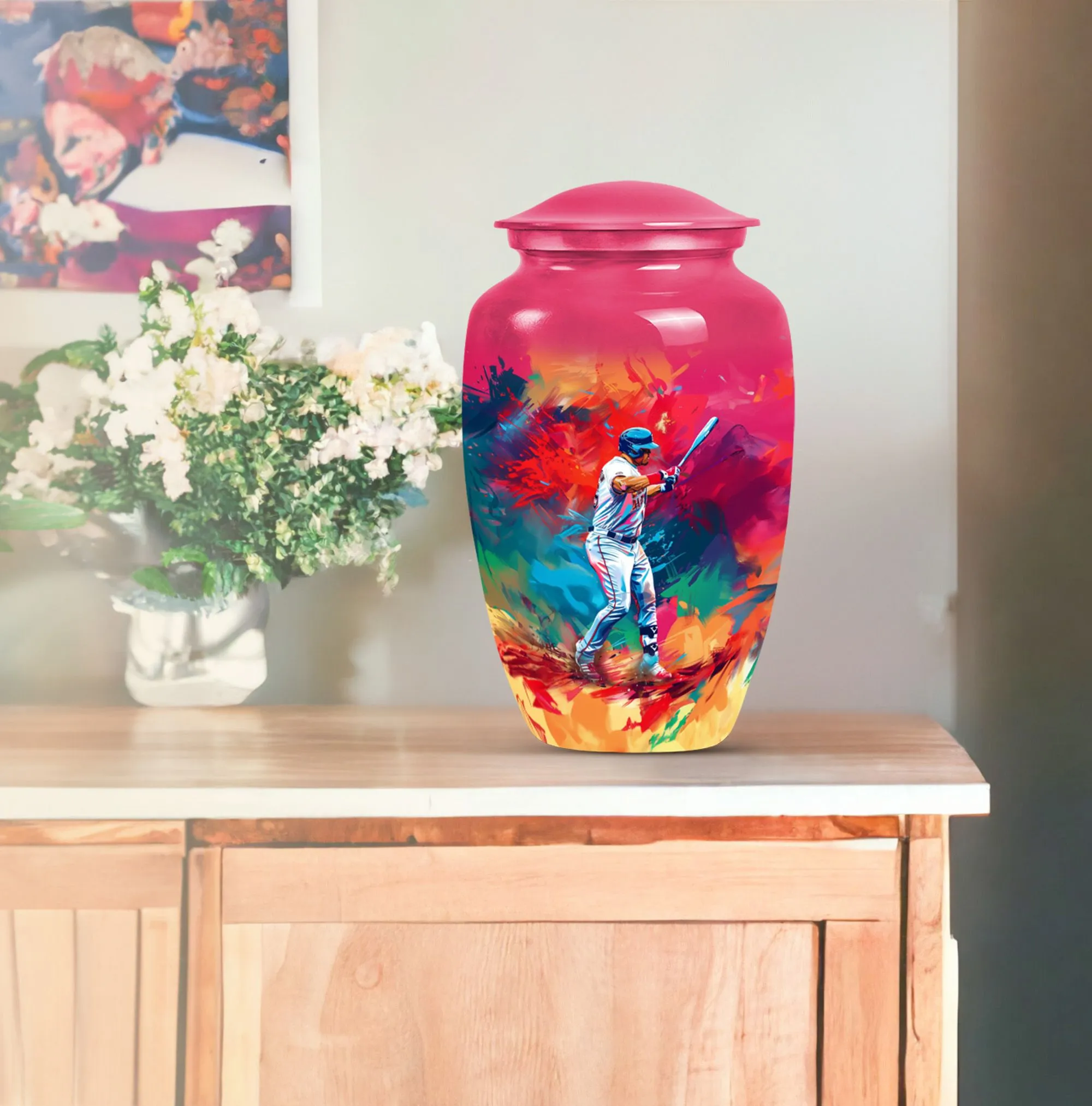 Classic Butterfly Baseball Urn: Cremation Accessory for Women