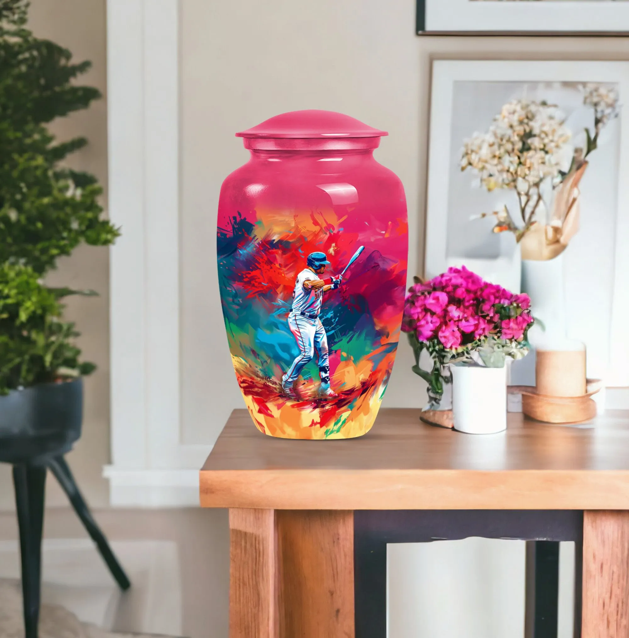 Classic Butterfly Baseball Urn: Cremation Accessory for Women