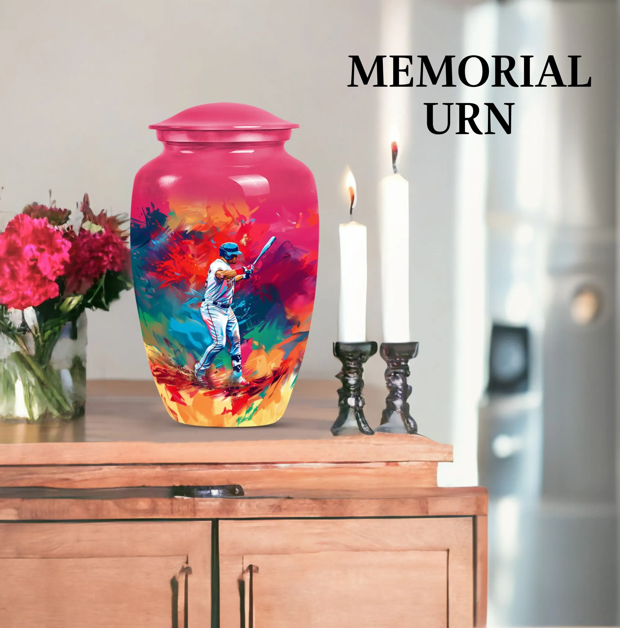 Classic Butterfly Baseball Urn: Cremation Accessory for Women
