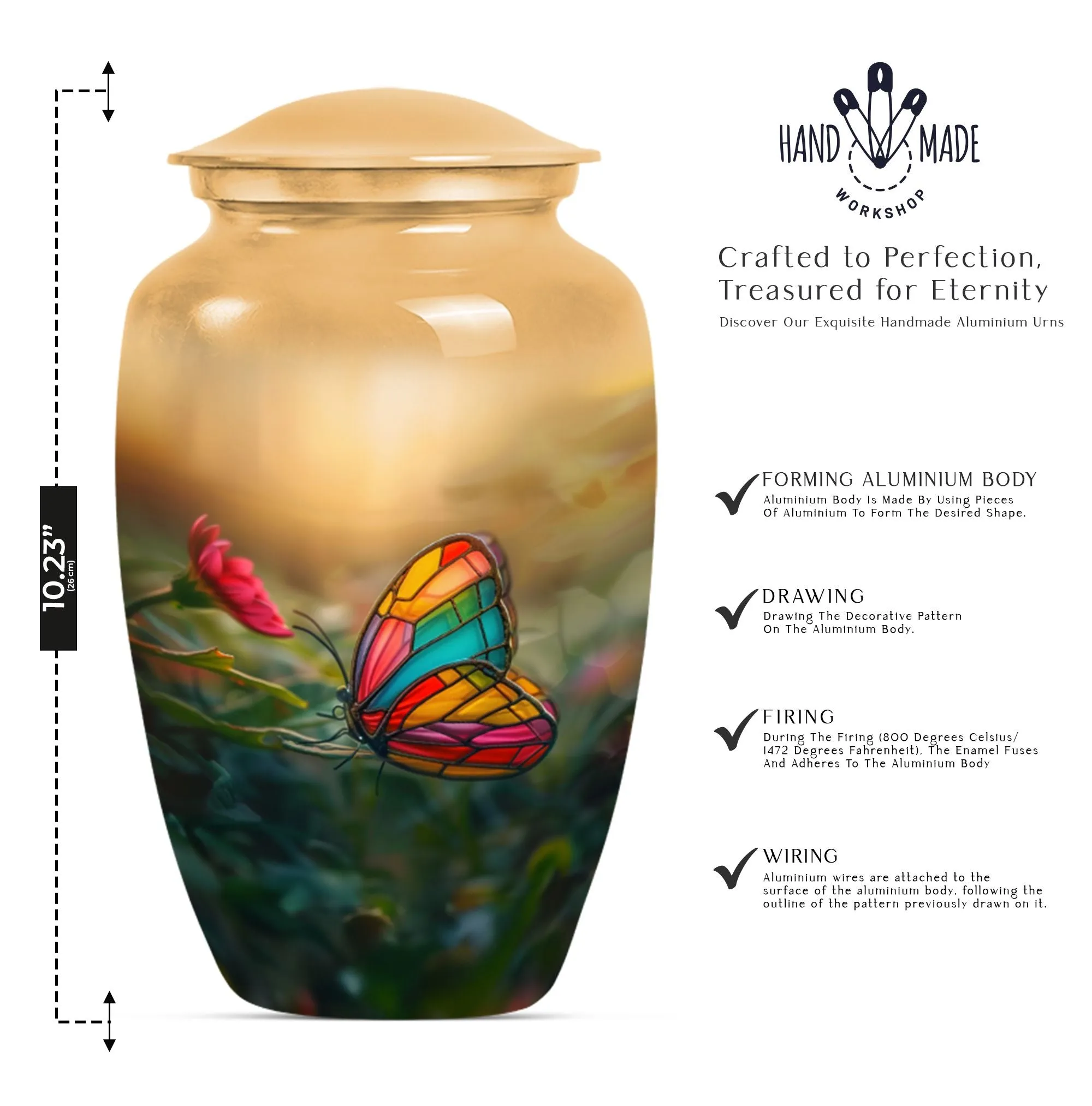 Classic Butterfly Rest- Cremation Burial Urn for Loved Ones