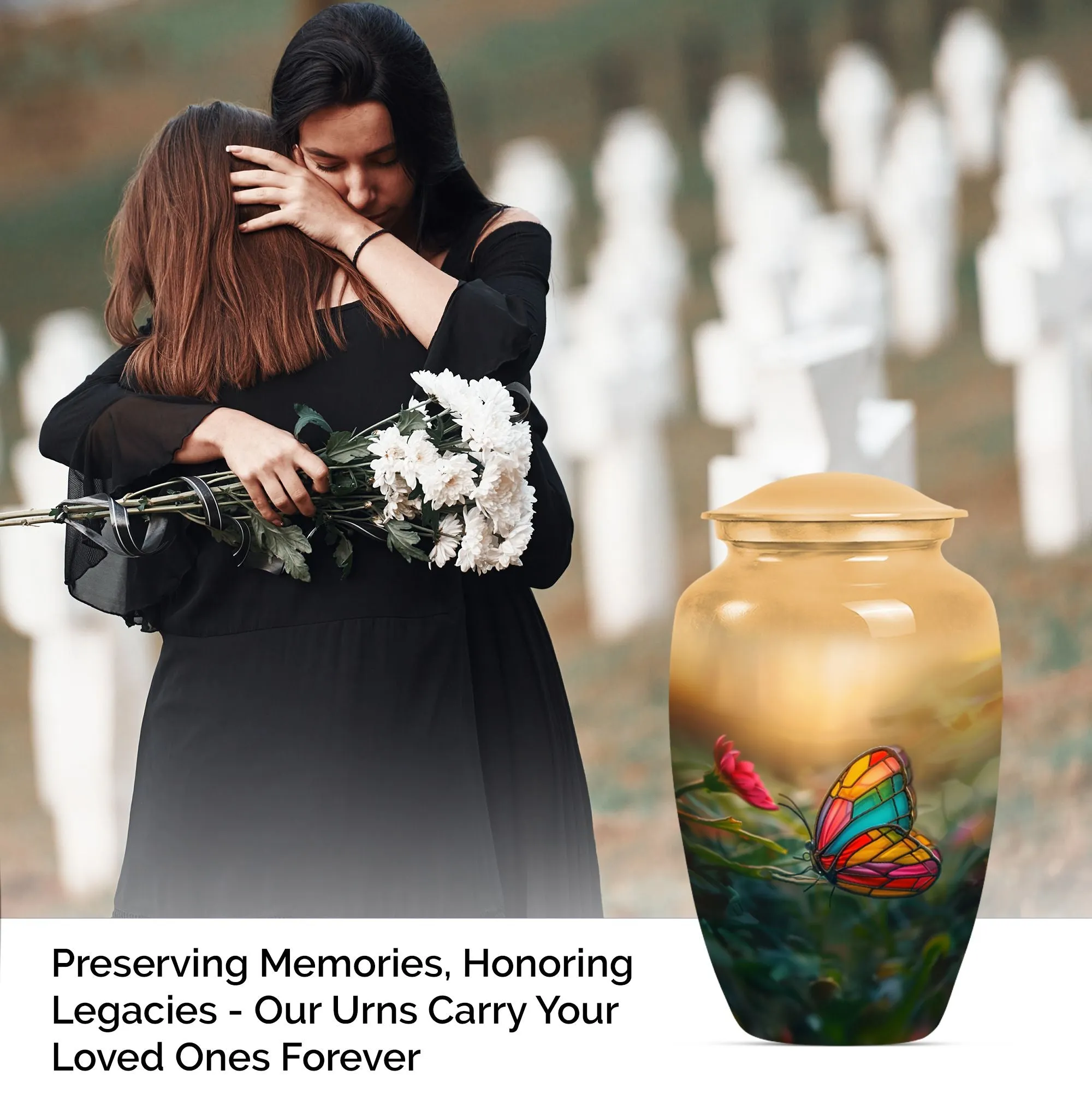 Classic Butterfly Rest- Cremation Burial Urn for Loved Ones