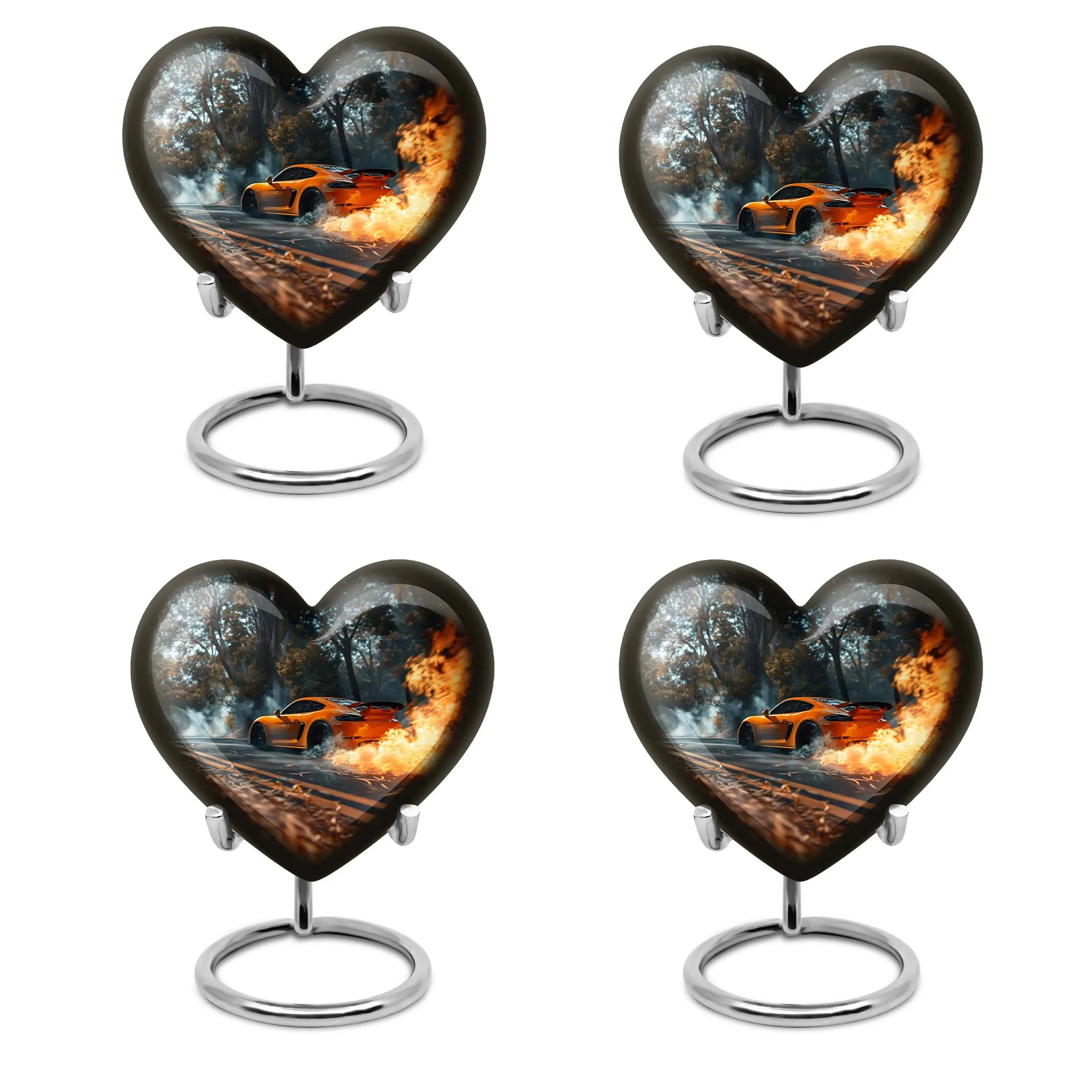 Classic Car Devotion - Large Cremation Heart Vessel for Men