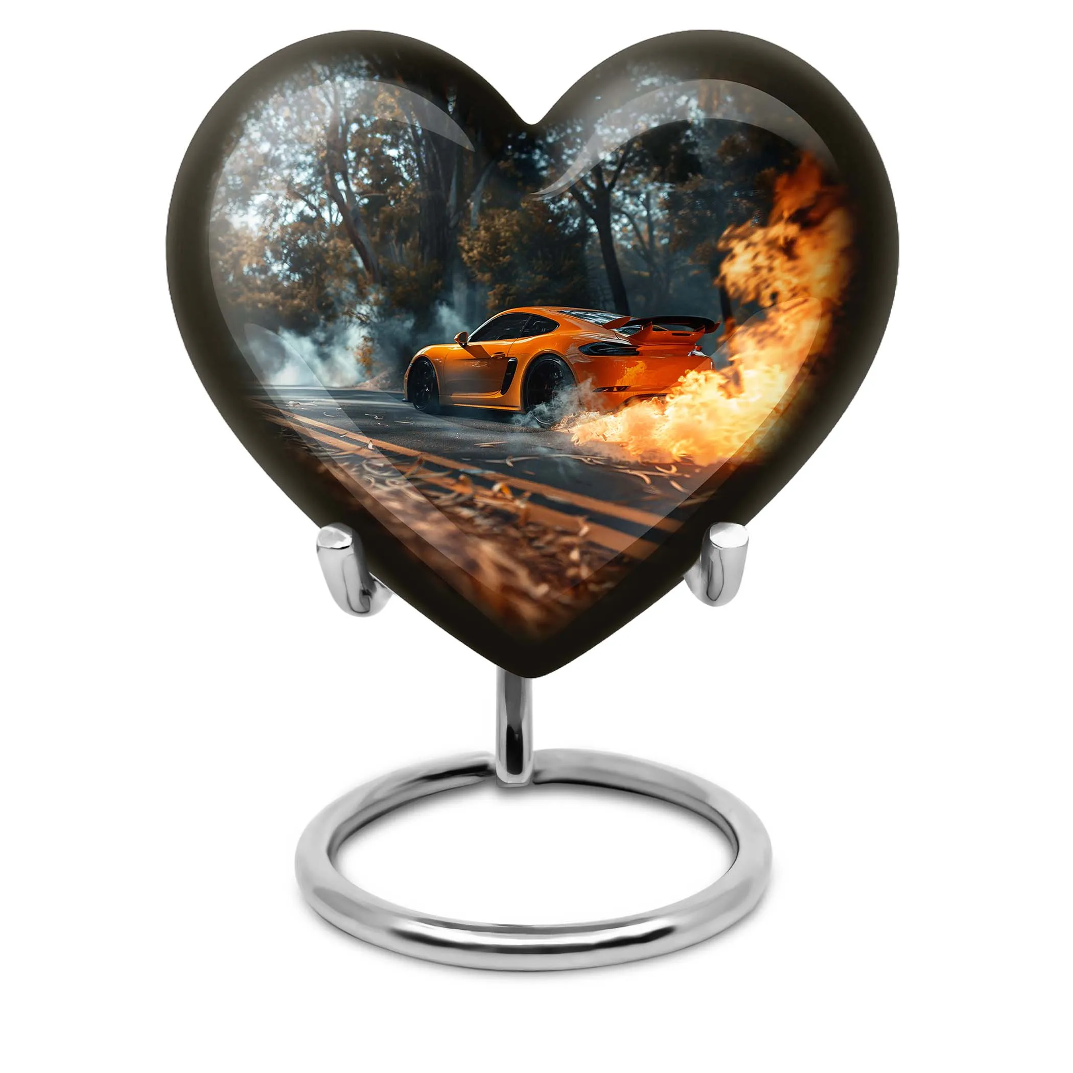 Classic Car Devotion - Large Cremation Heart Vessel for Men