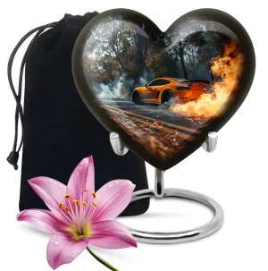 Classic Car Devotion - Large Cremation Heart Vessel for Men