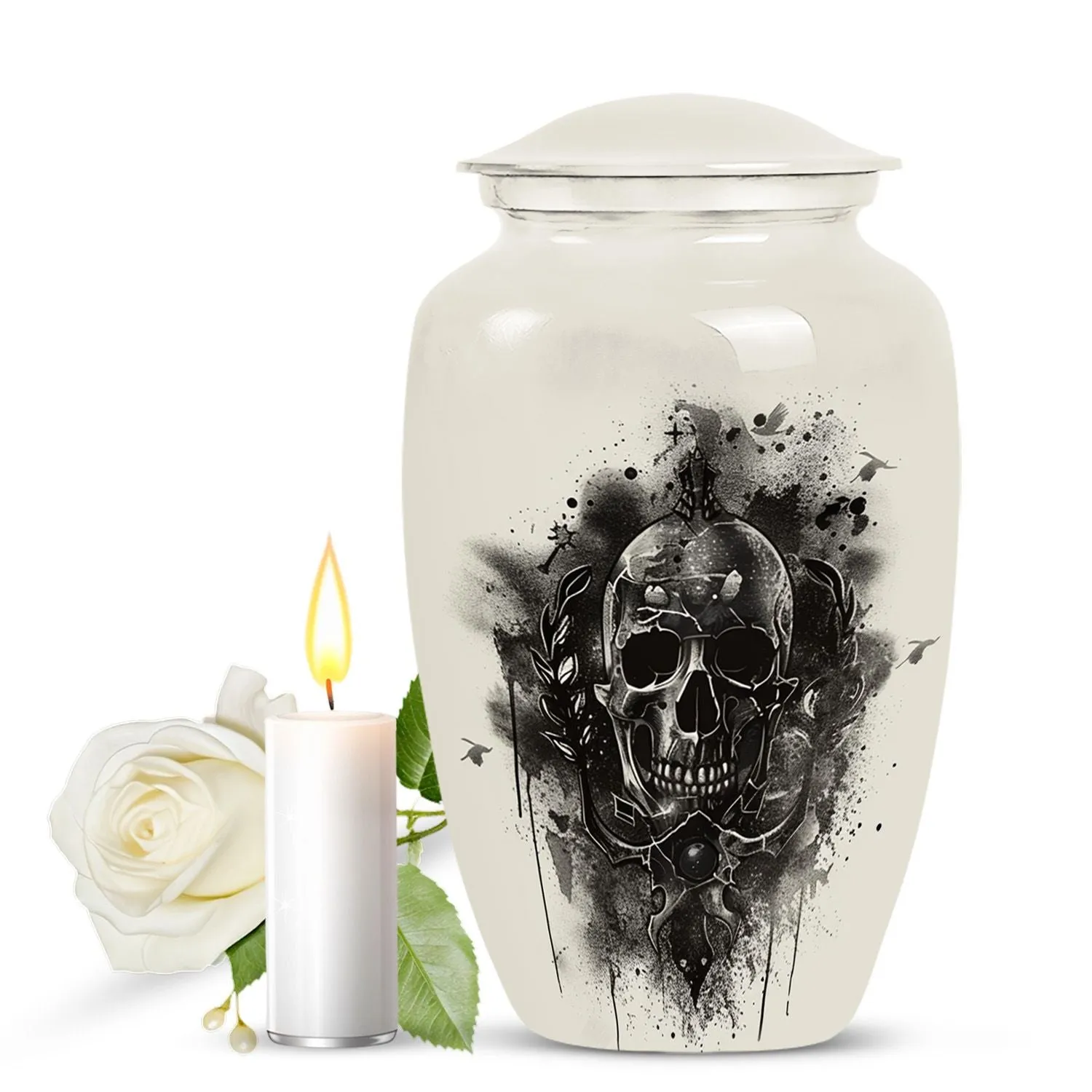 Classic Catholic Urn and Funeral Ash Cremation Vessel