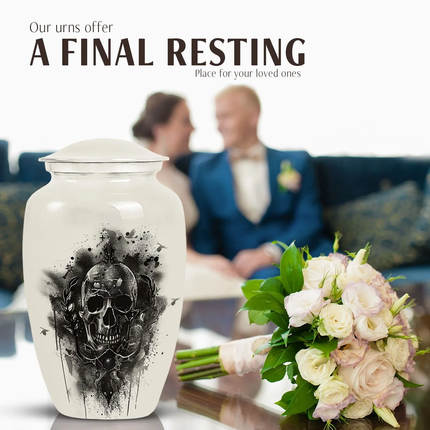 Classic Catholic Urn and Funeral Ash Cremation Vessel