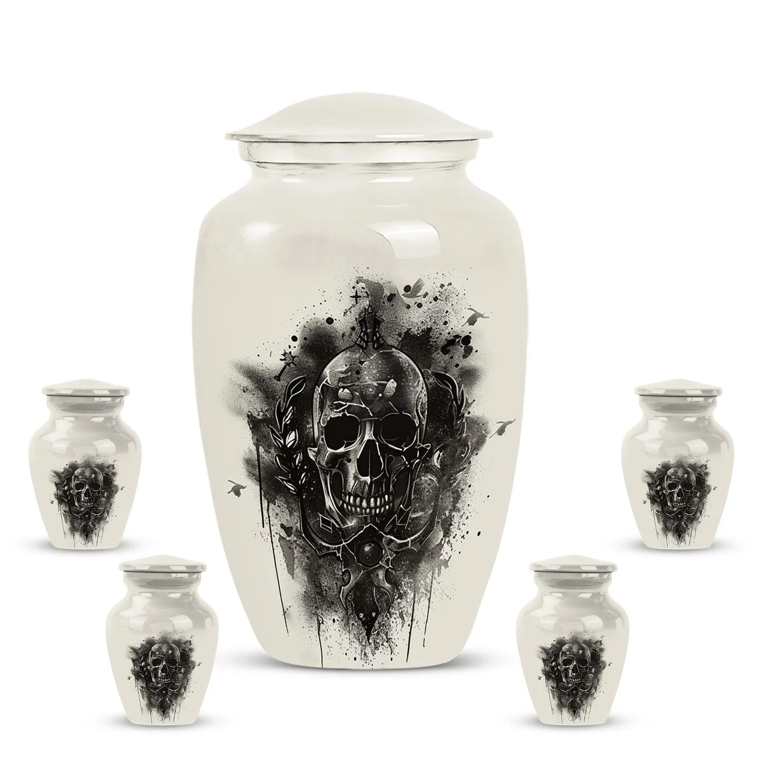 Classic Catholic Urn and Funeral Ash Cremation Vessel