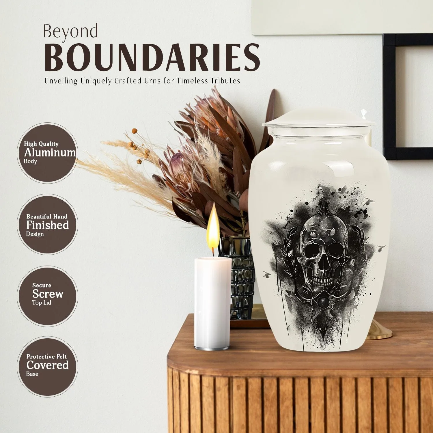 Classic Catholic Urn and Funeral Ash Cremation Vessel