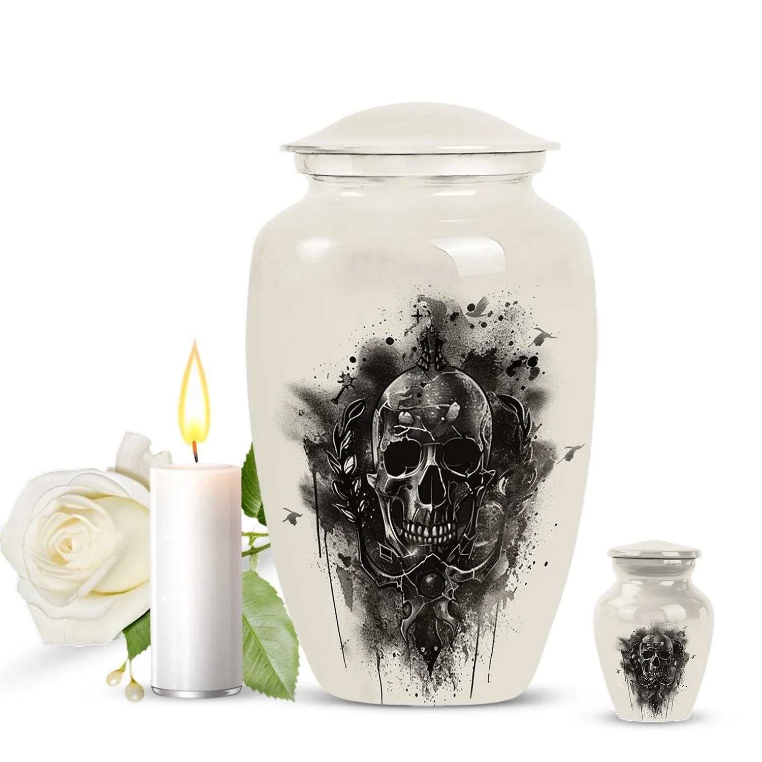 Classic Catholic Urn and Funeral Ash Cremation Vessel
