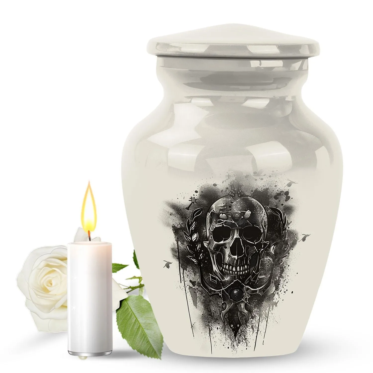 Classic Catholic Urn and Funeral Ash Cremation Vessel