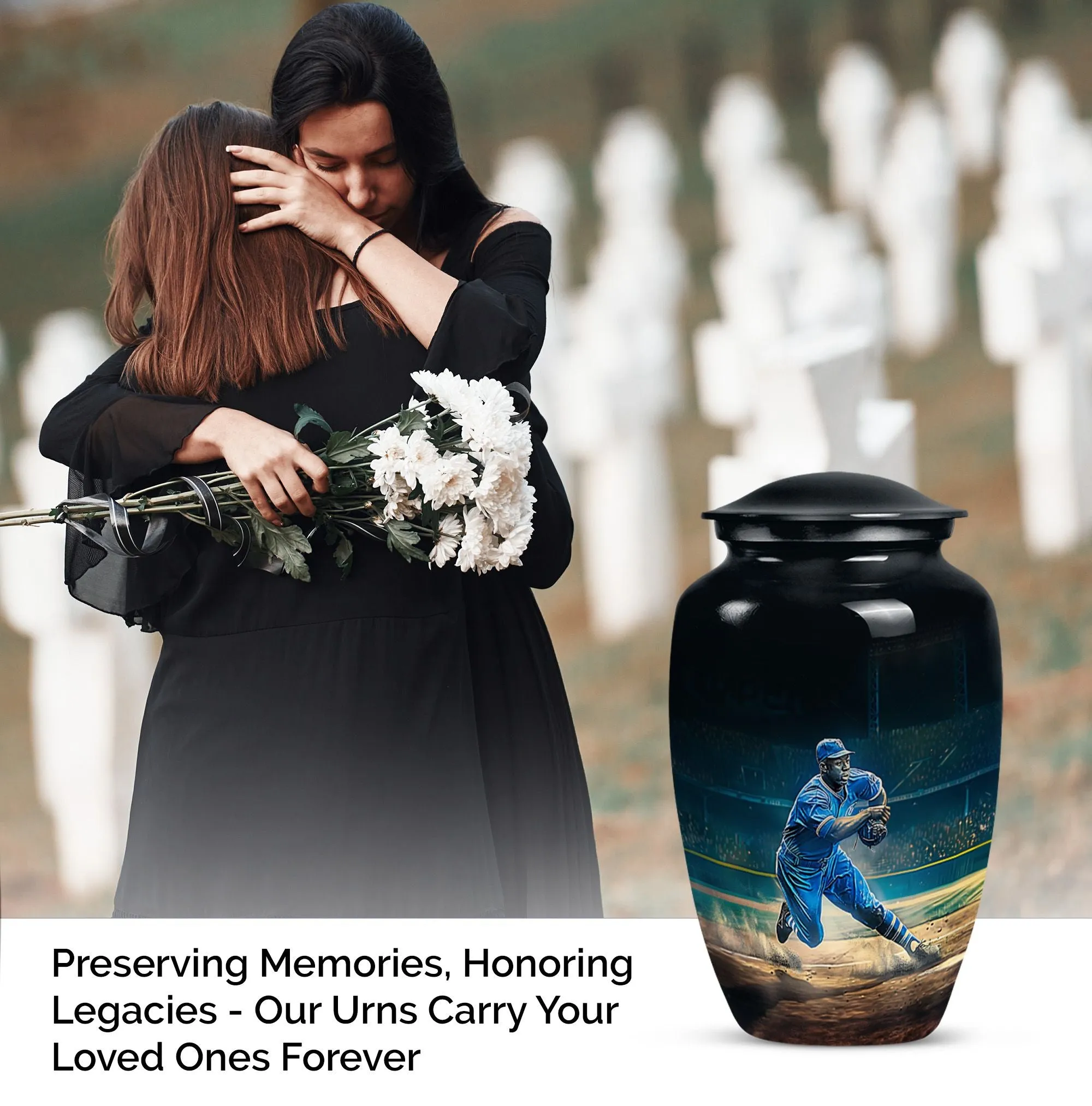 Classic Cremation The Baseball Themed Large Human Memorial
