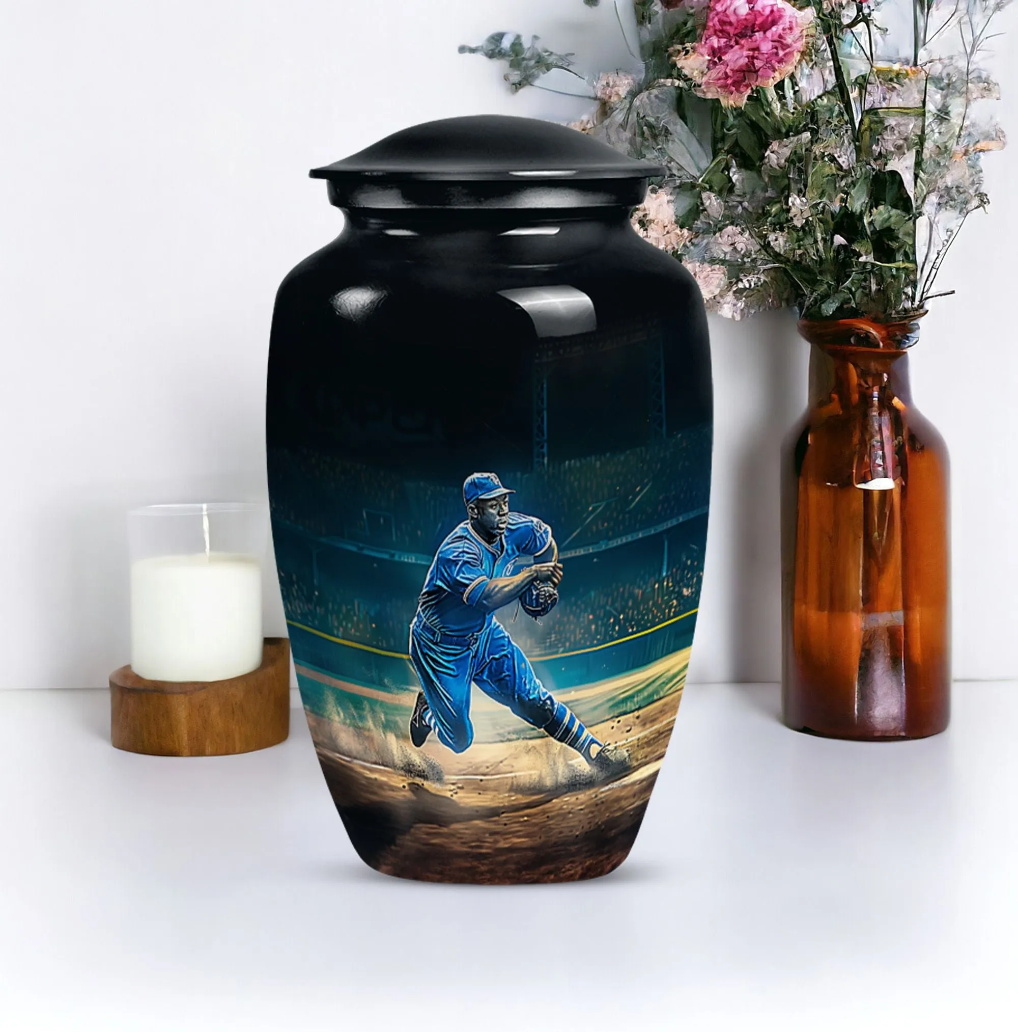 Classic Cremation The Baseball Themed Large Human Memorial