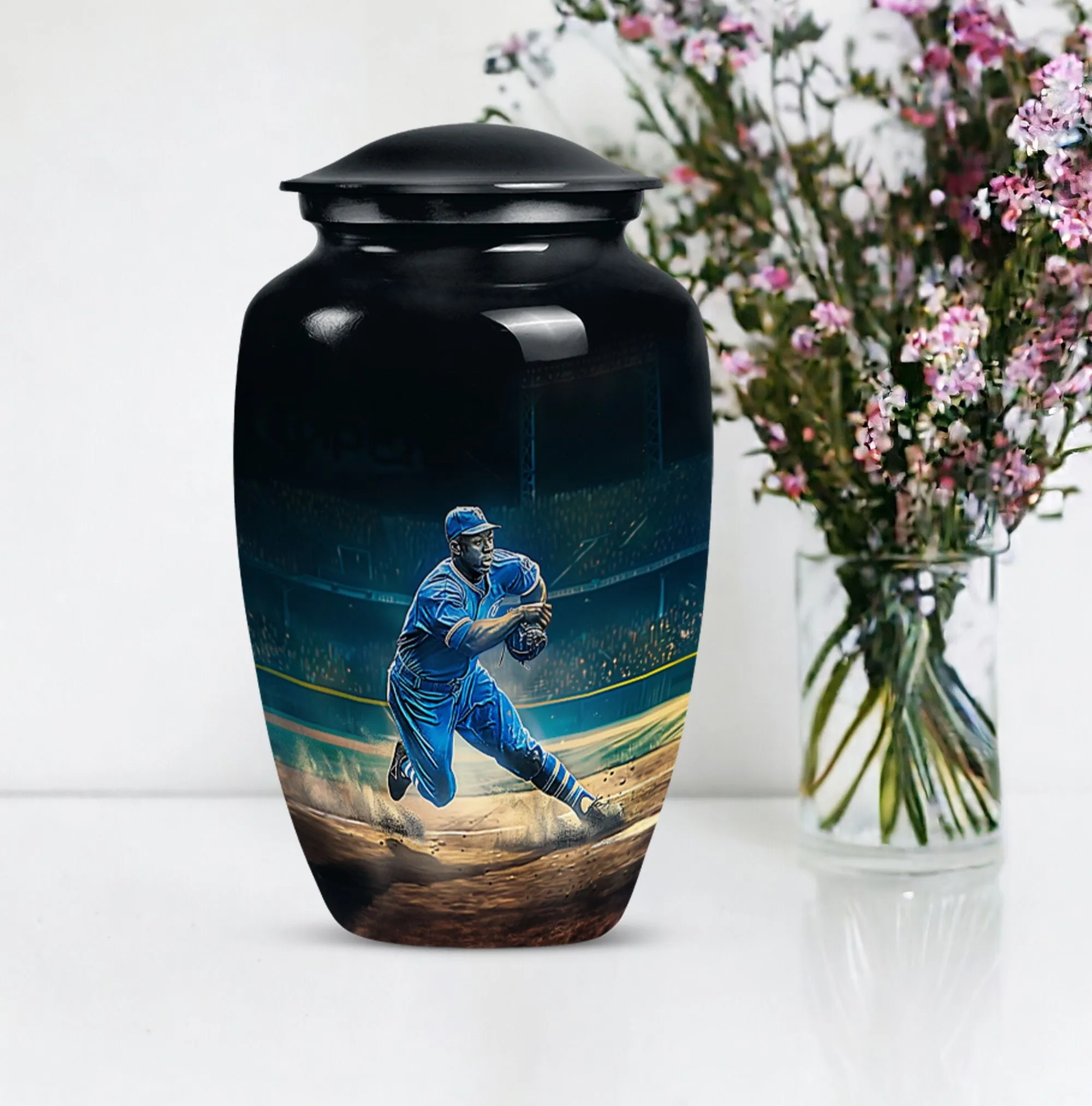 Classic Cremation The Baseball Themed Large Human Memorial