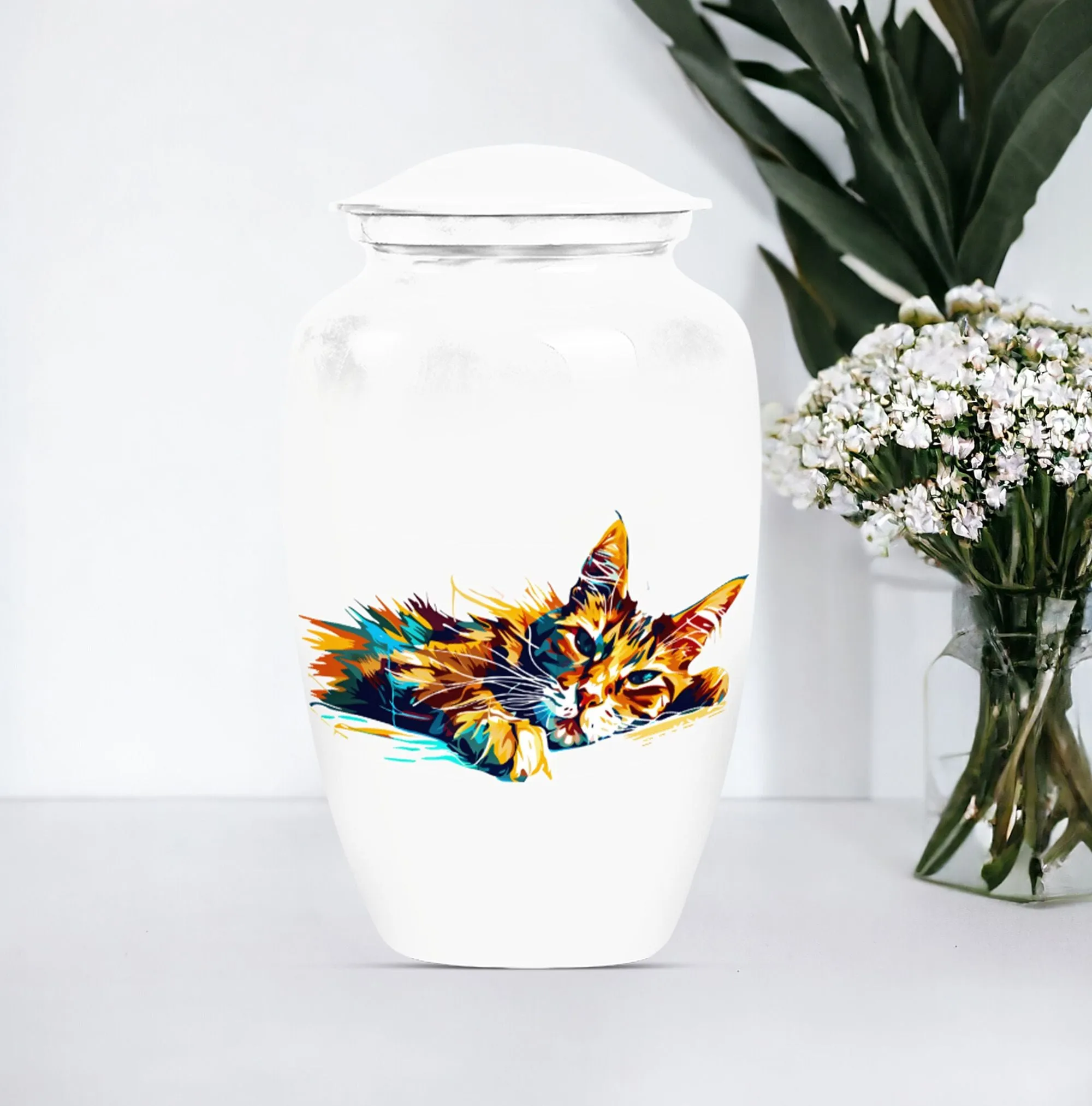 Classic Remembrance Cat Urn, Cremation Funeral Urn