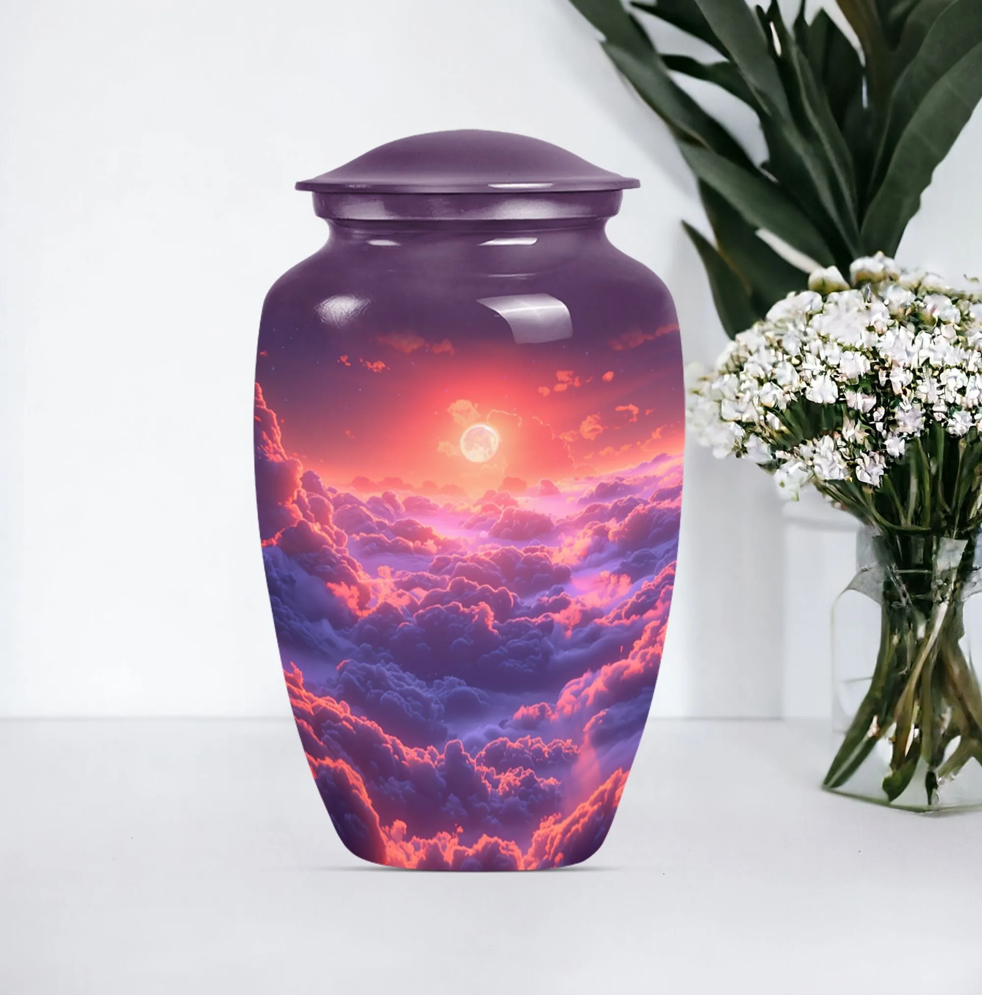 Clouds Urn: Cherished Memories, Medium-Sized Funeral Urn