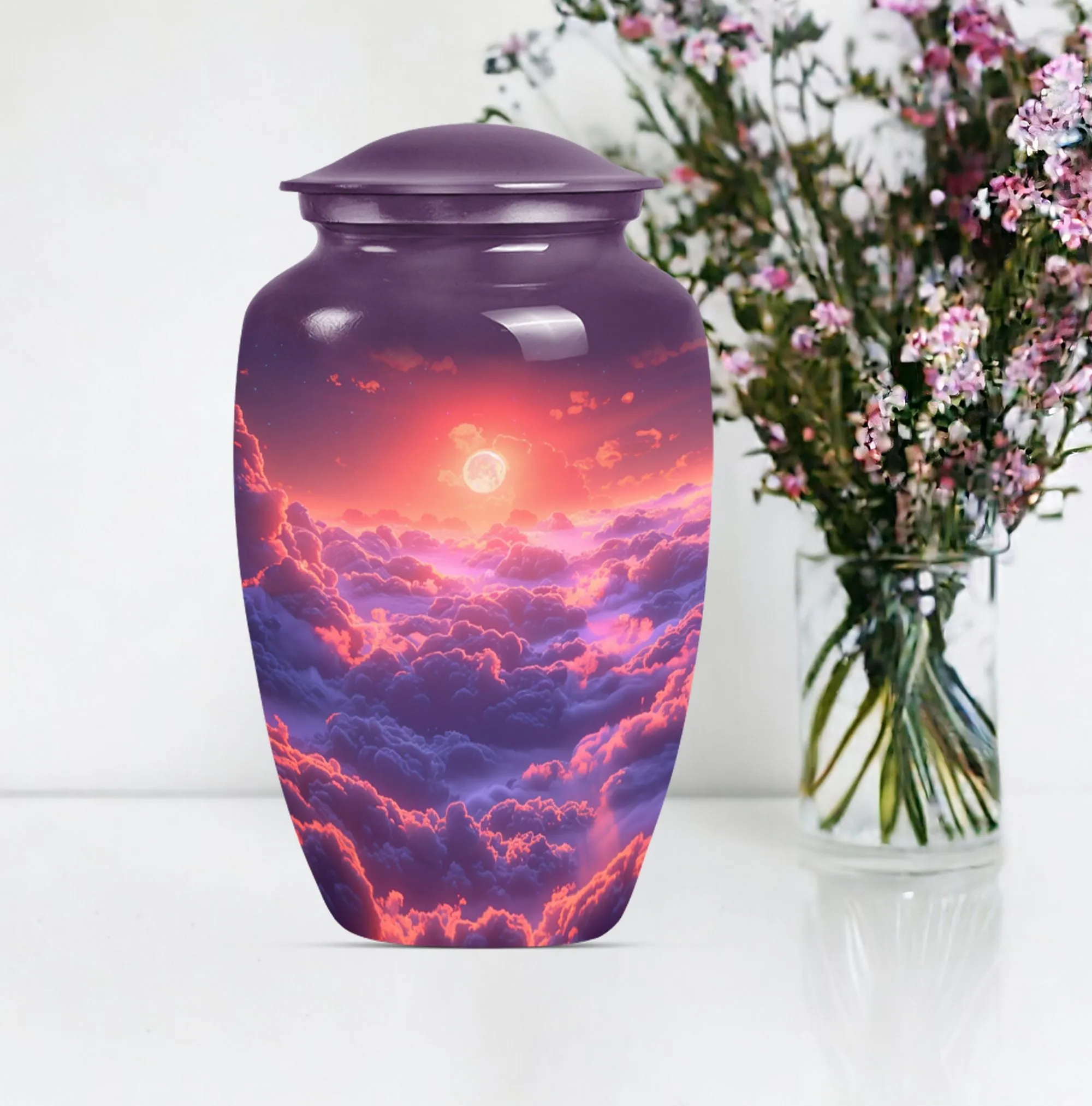 Clouds Urn: Cherished Memories, Medium-Sized Funeral Urn