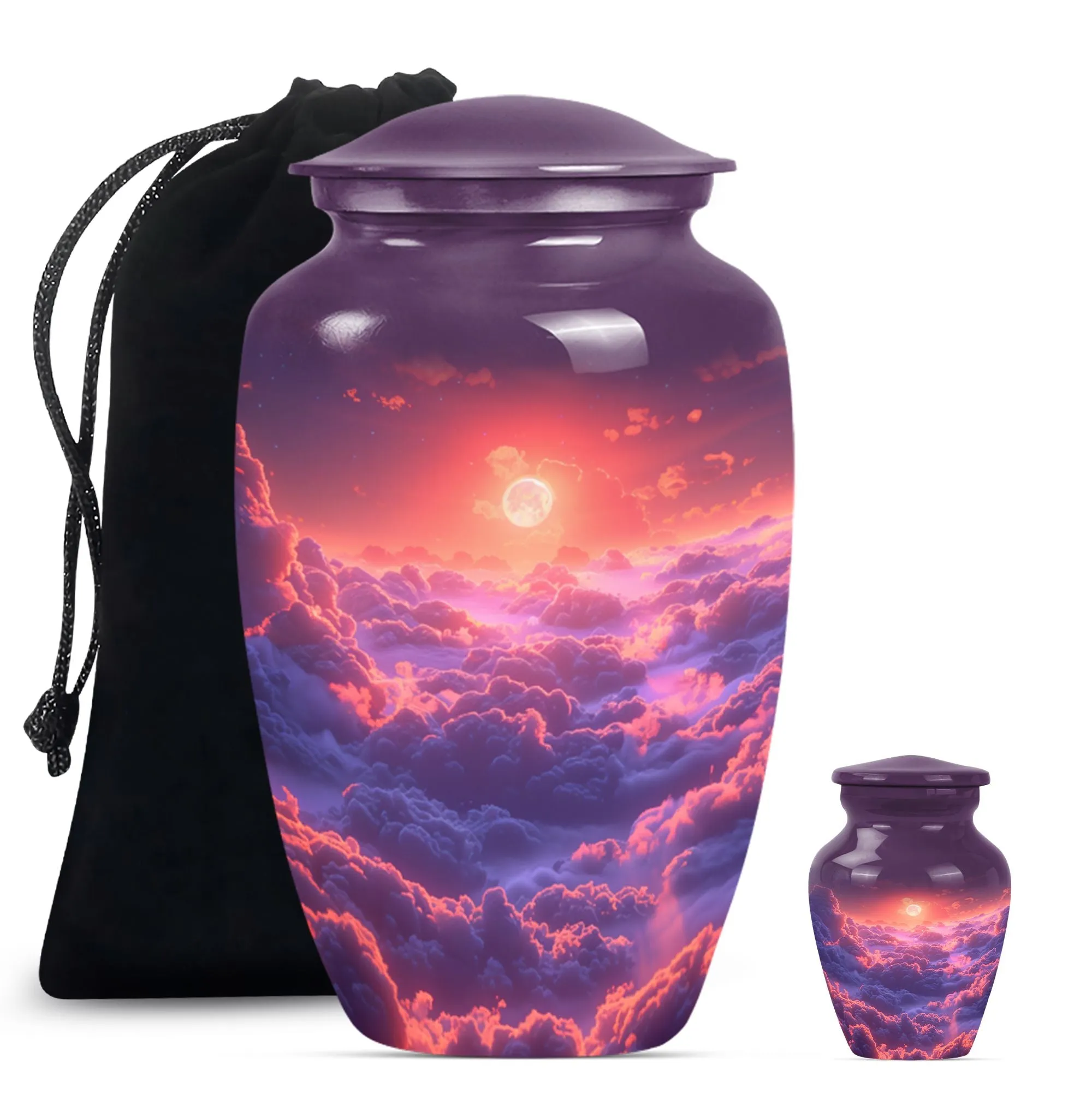 Clouds Urn: Cherished Memories, Medium-Sized Funeral Urn