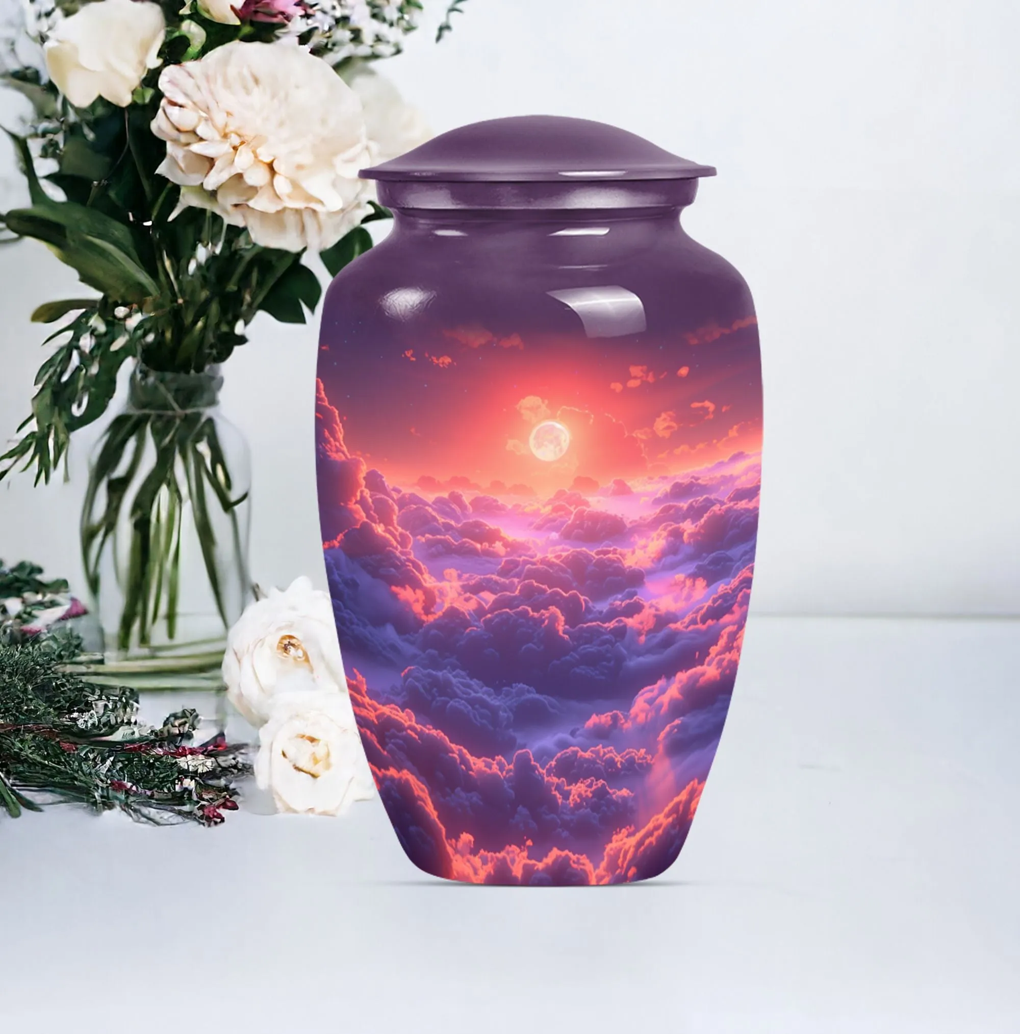 Clouds Urn: Cherished Memories, Medium-Sized Funeral Urn