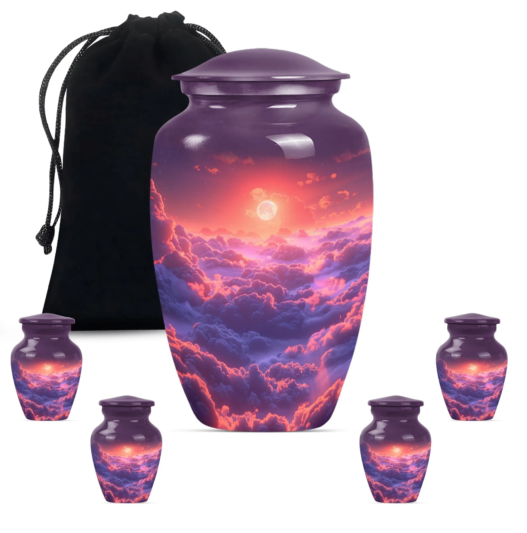 Clouds Urn: Cherished Memories, Medium-Sized Funeral Urn