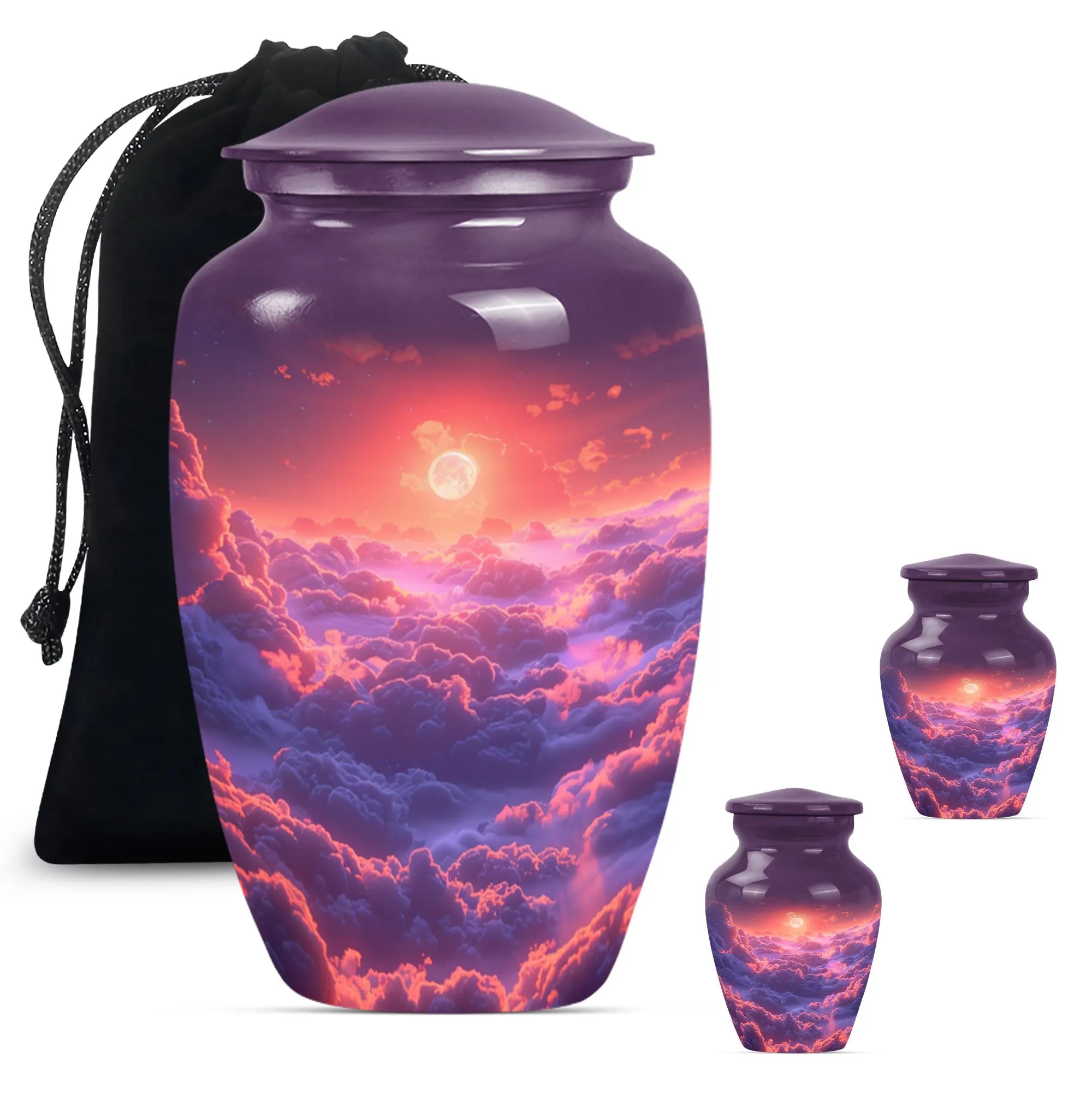 Clouds Urn: Cherished Memories, Medium-Sized Funeral Urn