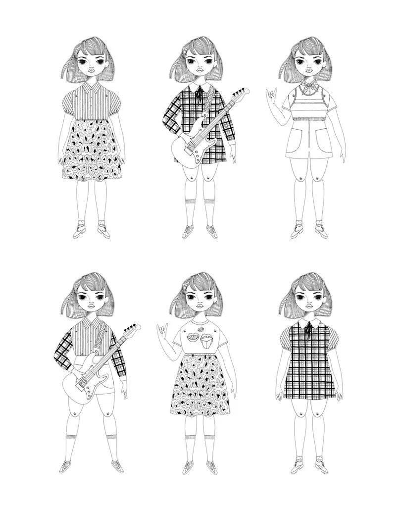 Coloring Paper Doll kit Indigo