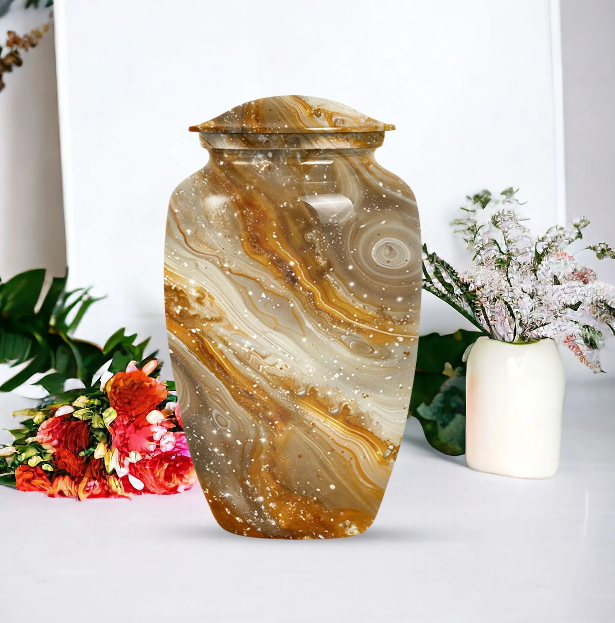 Colourful Swirl Forever Memory Cremation Urn with Abstract Theme