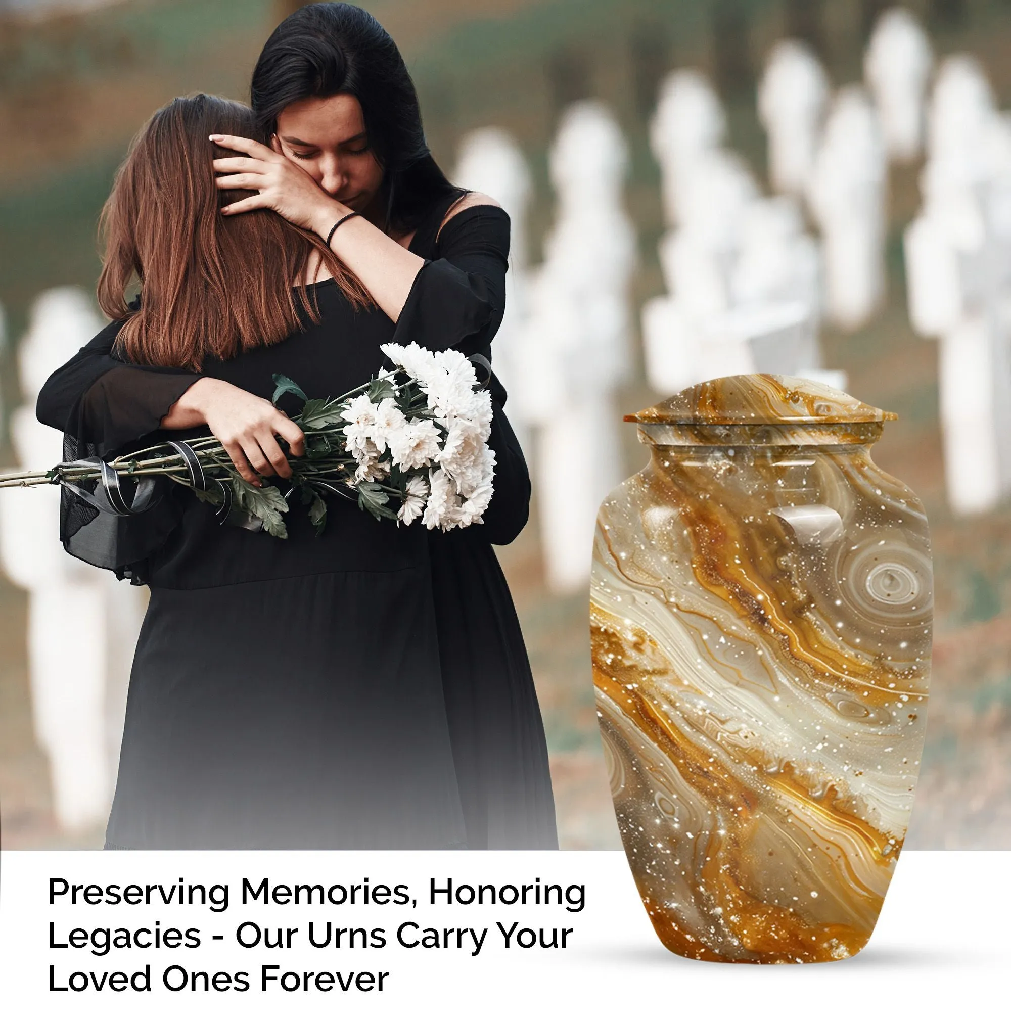Colourful Swirl Forever Memory Cremation Urn with Abstract Theme